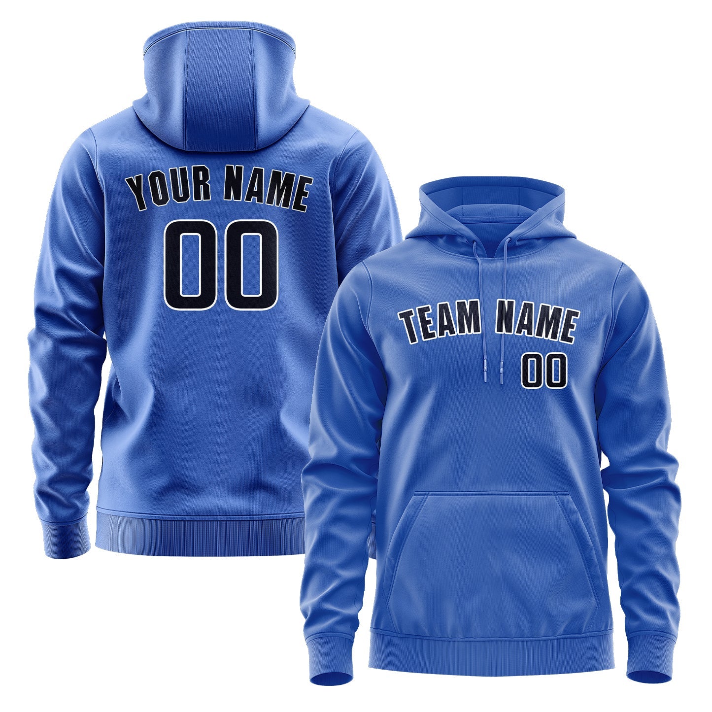 Custom Sky Blue Navy Hoodie