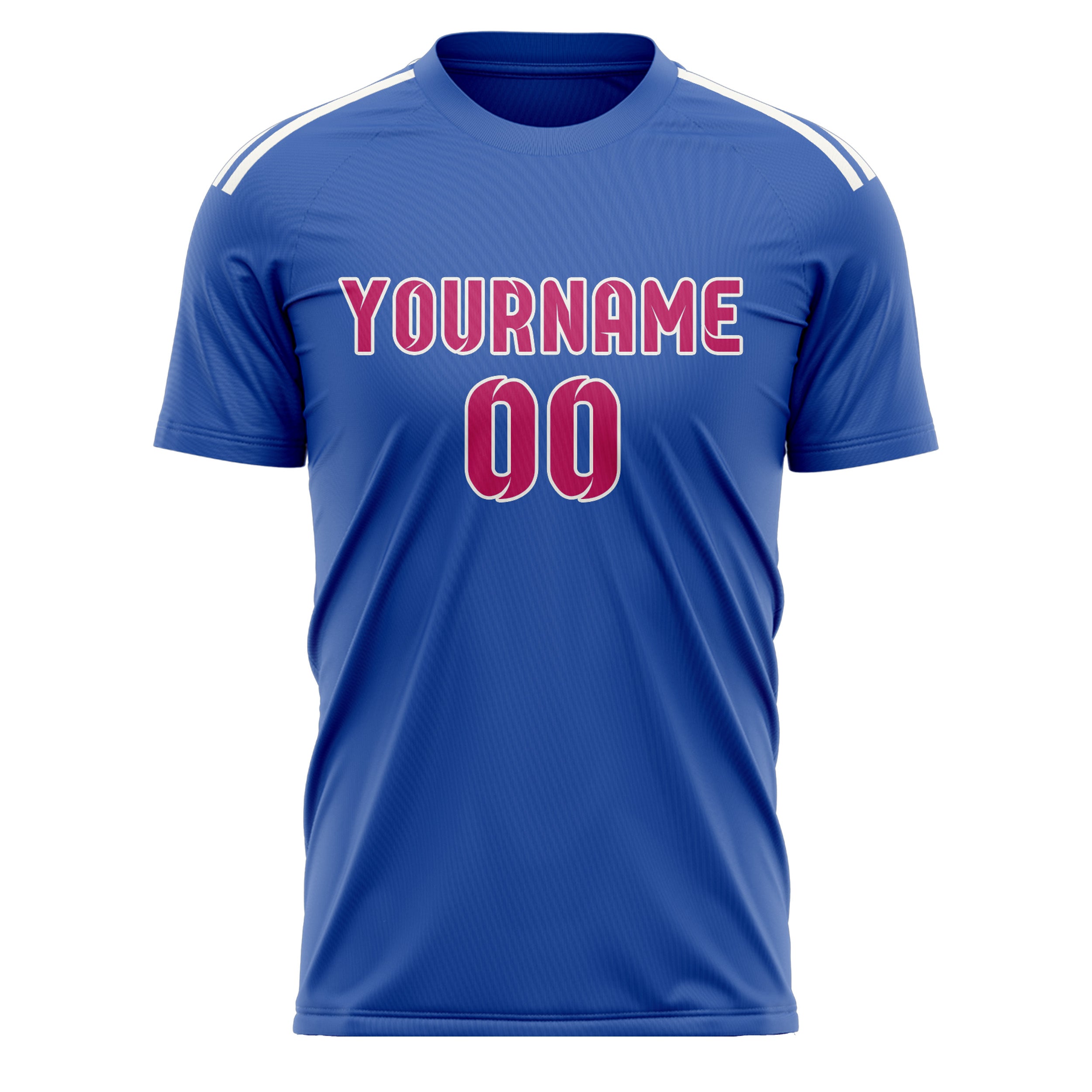 Custom Sky Blue Pink Soccer Jersey