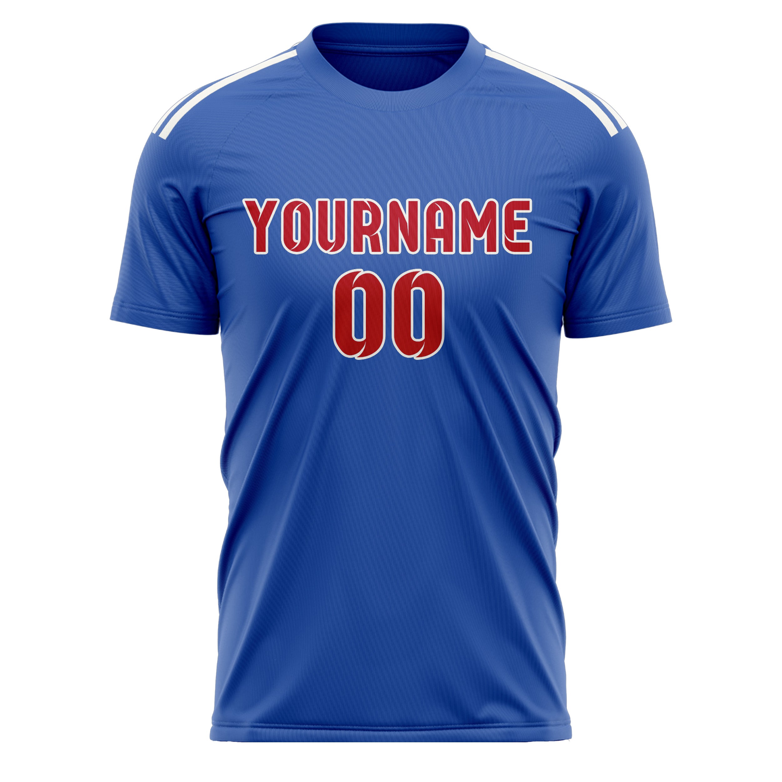 Custom Sky Blue Red Soccer Jersey