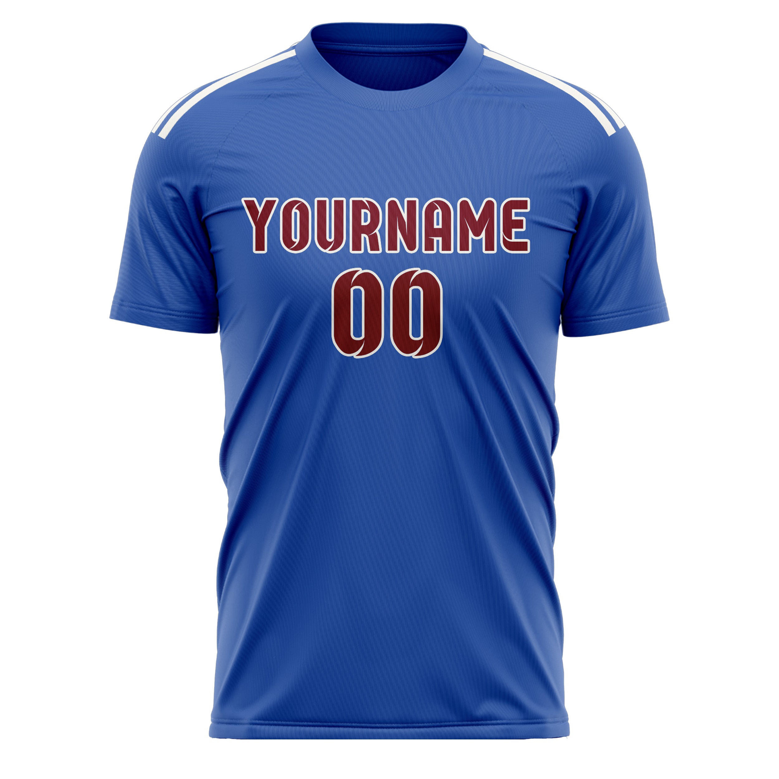 Custom Sky Blue Crimson Red Soccer Jersey
