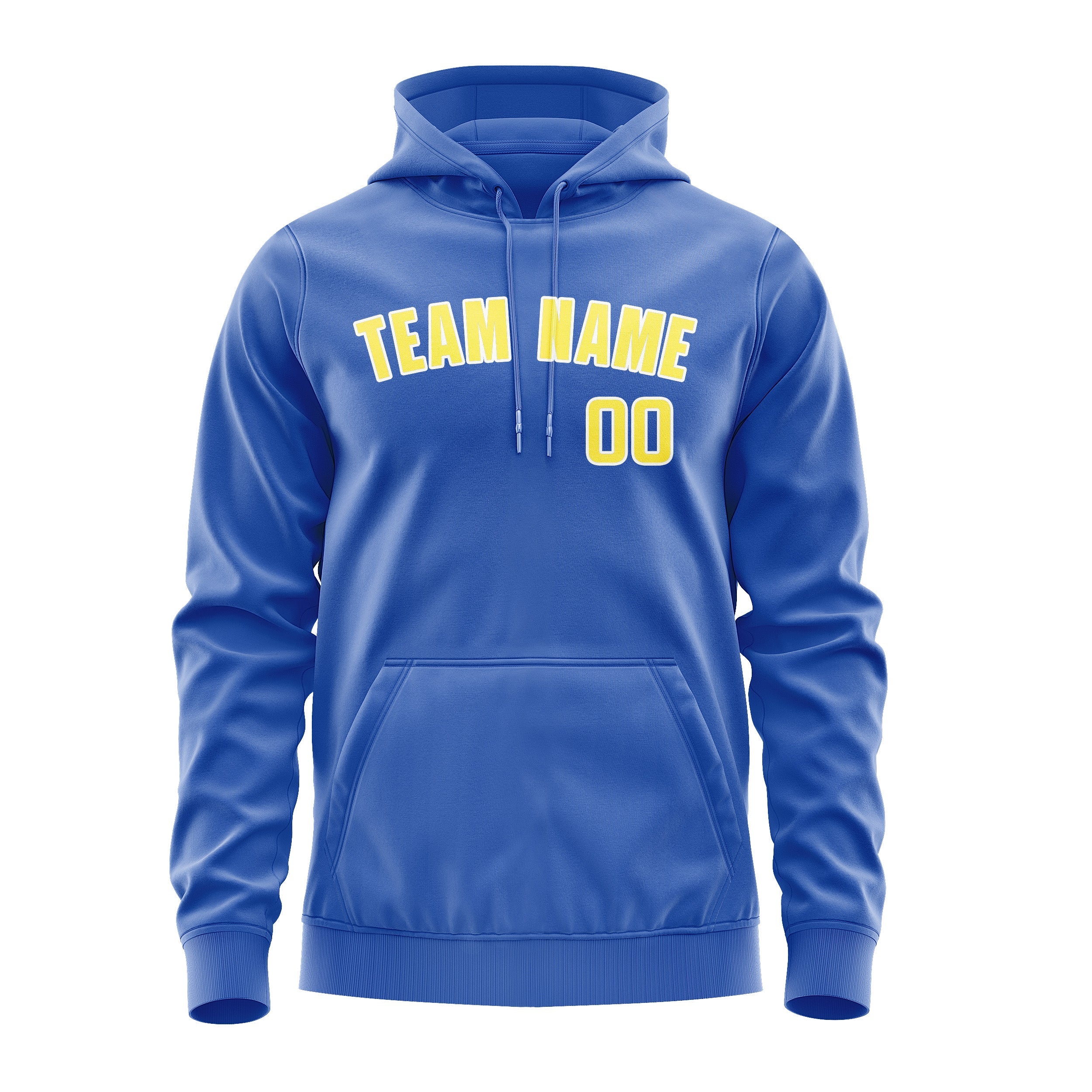 Custom Sky Blue Light Yellow Hoodie
