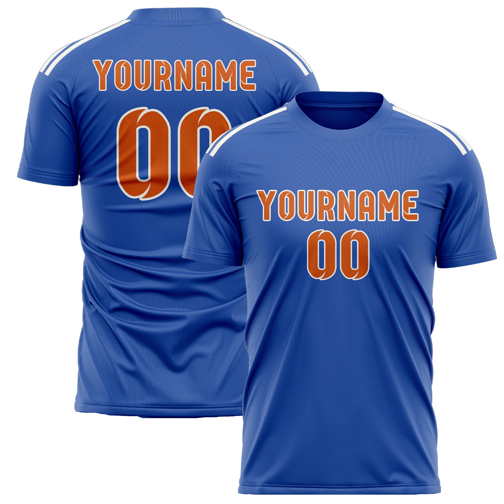 Custom Sky Blue Orange Soccer Jersey