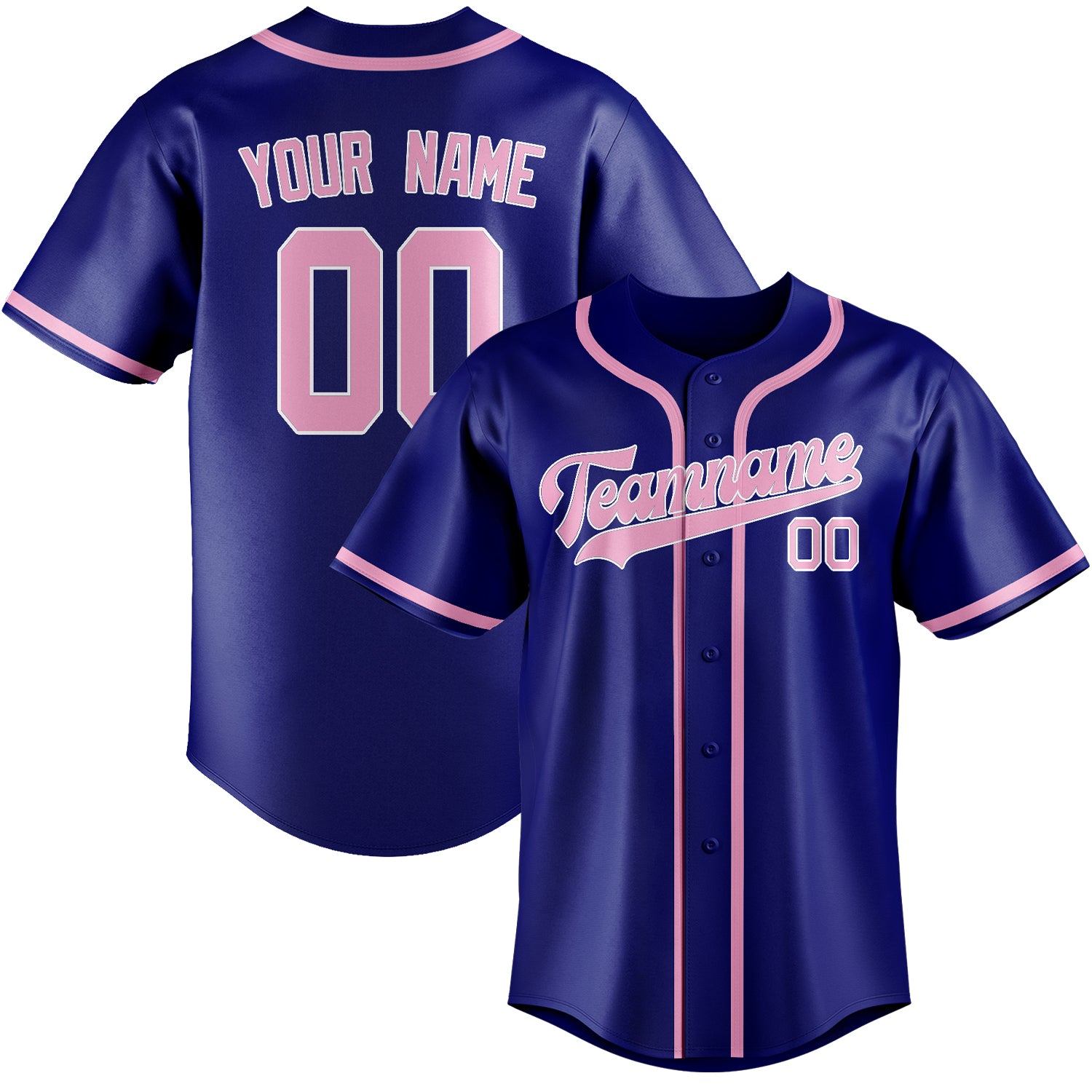 Custom Sky Blue Light Pink Baseball Jersey