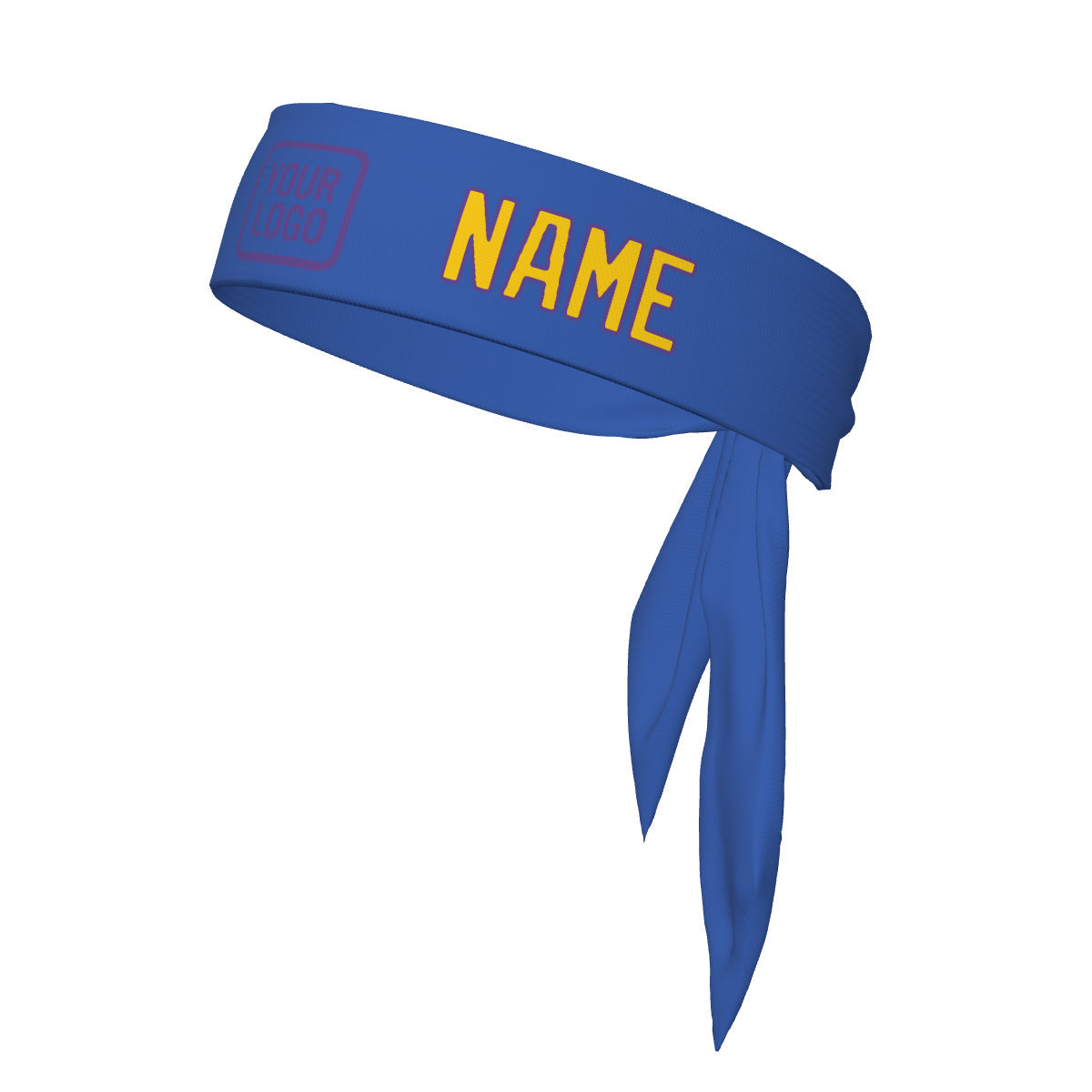 Custom Sky Blue Gold Headband
