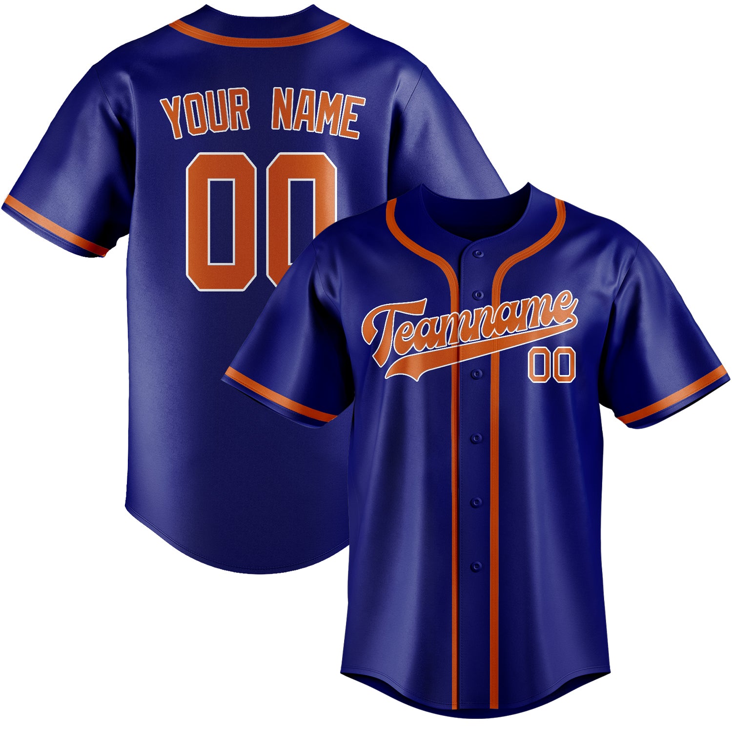 Custom Sky Blue Orange Baseball Jersey