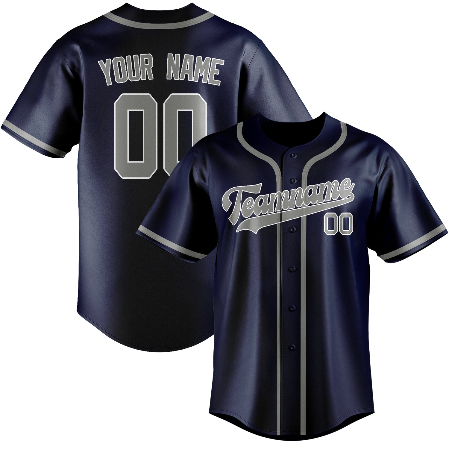 Custom Blue Gray Baseball Jersey