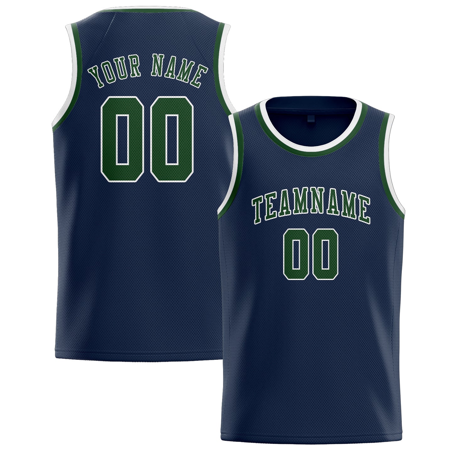 Custom Blue Dark Green Basketball Jersey