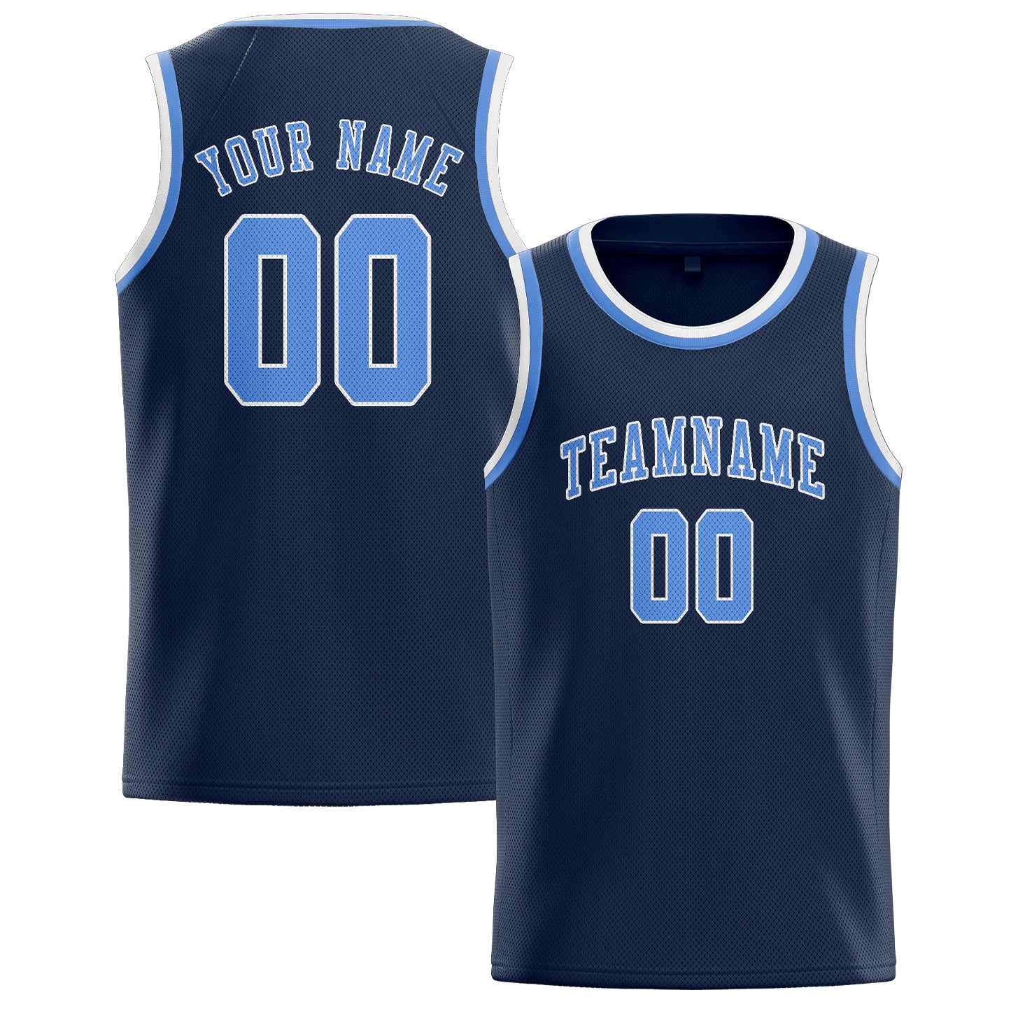 Custom Blue Light Blue Basketball Jersey