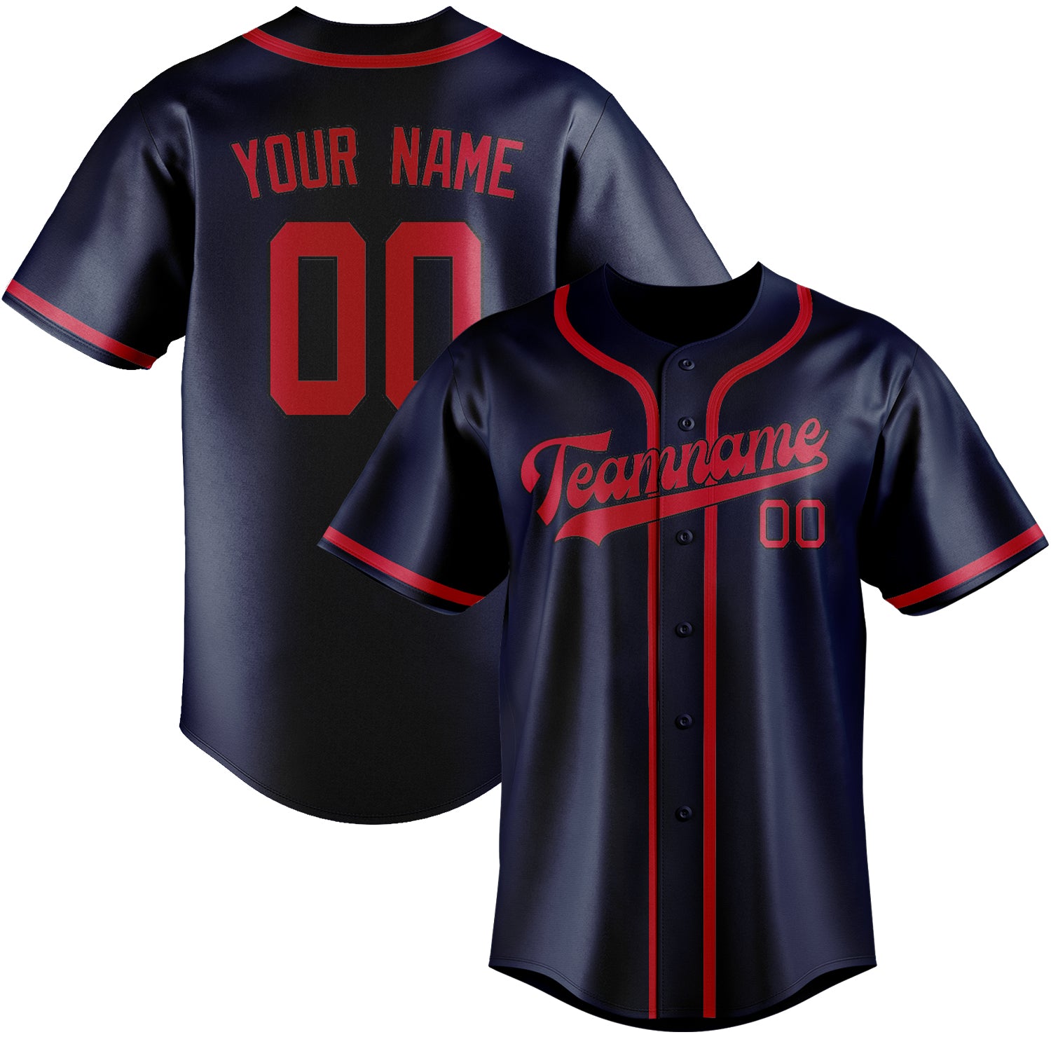 Custom Blue Red Baseball Jersey