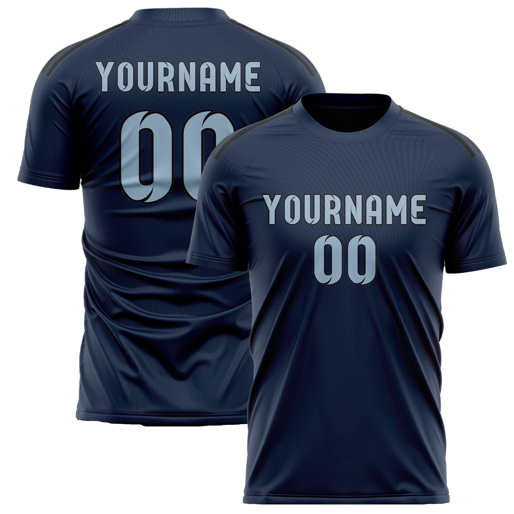 Custom Blue Light Blue Soccer Jersey