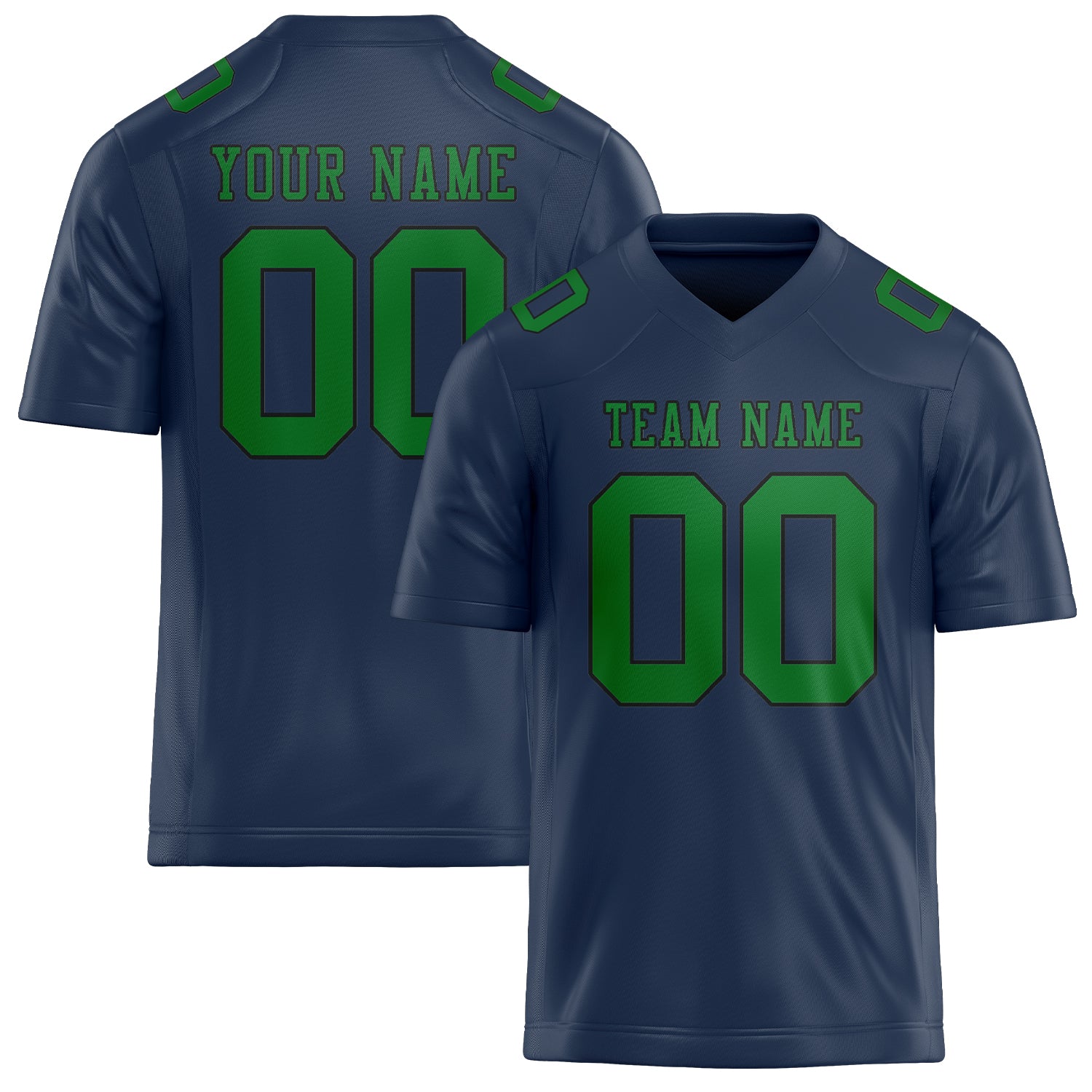 Custom Blue Emerald Green Football Jersey