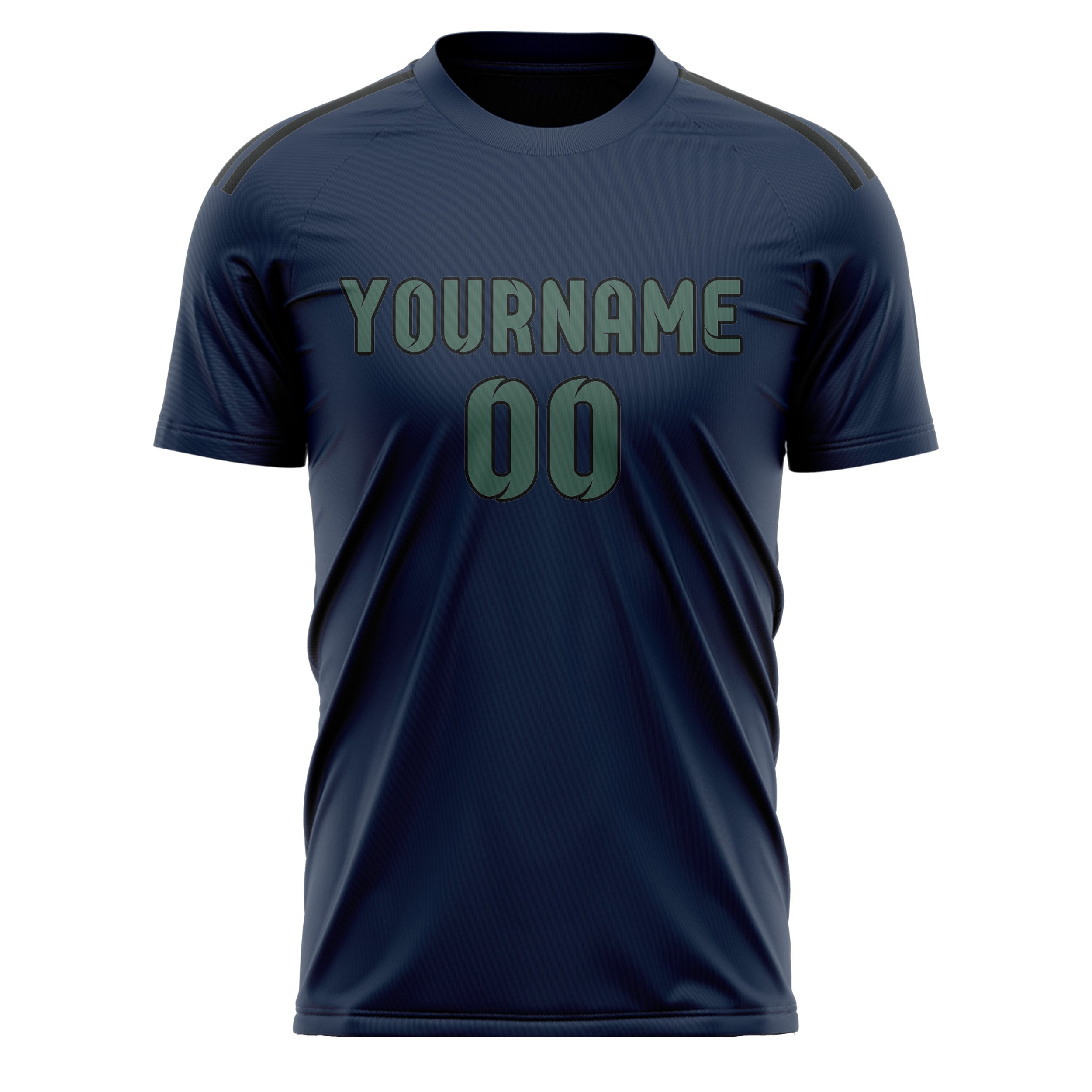 Custom Blue Blue Green Soccer Jersey