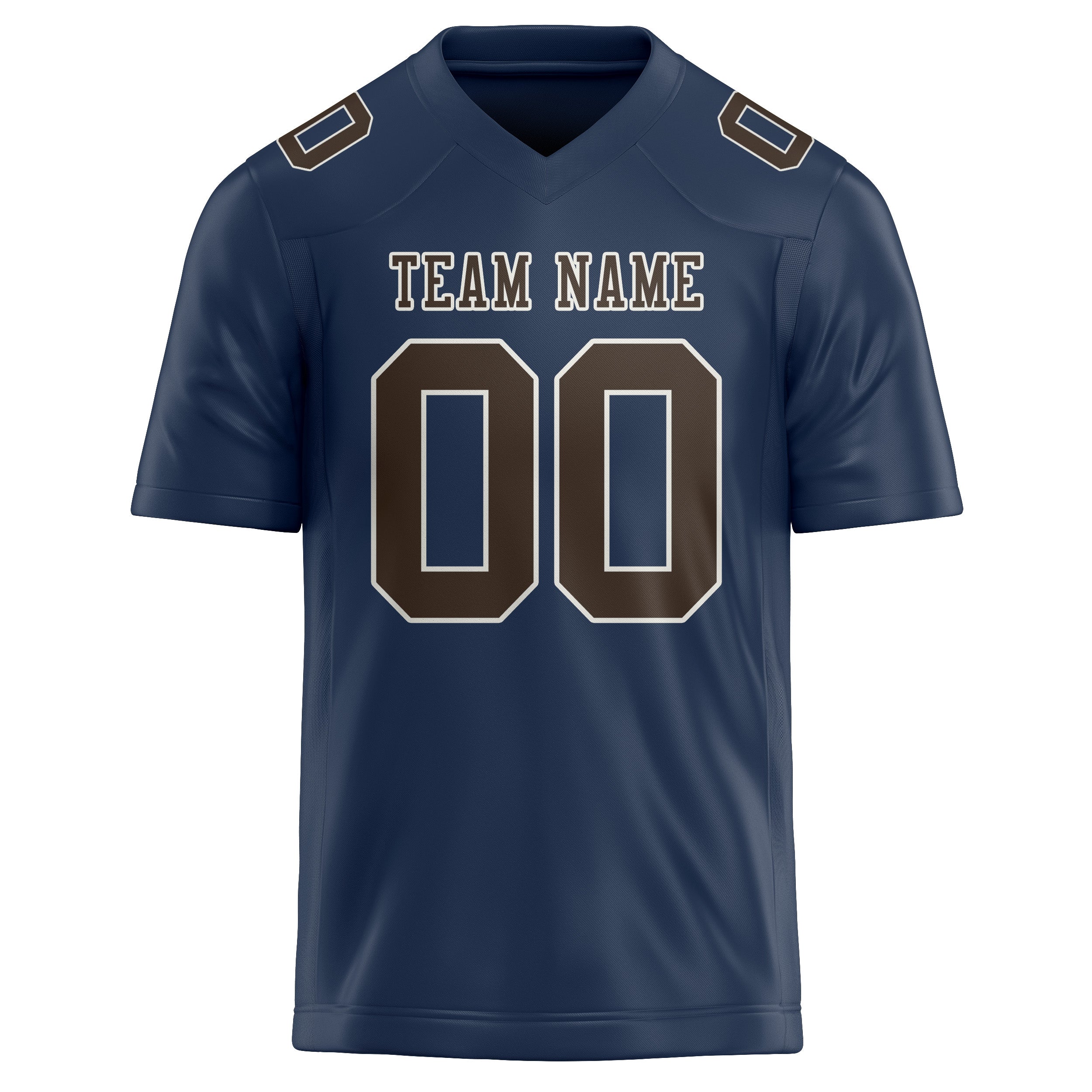 Custom Blue Brown Football Jersey