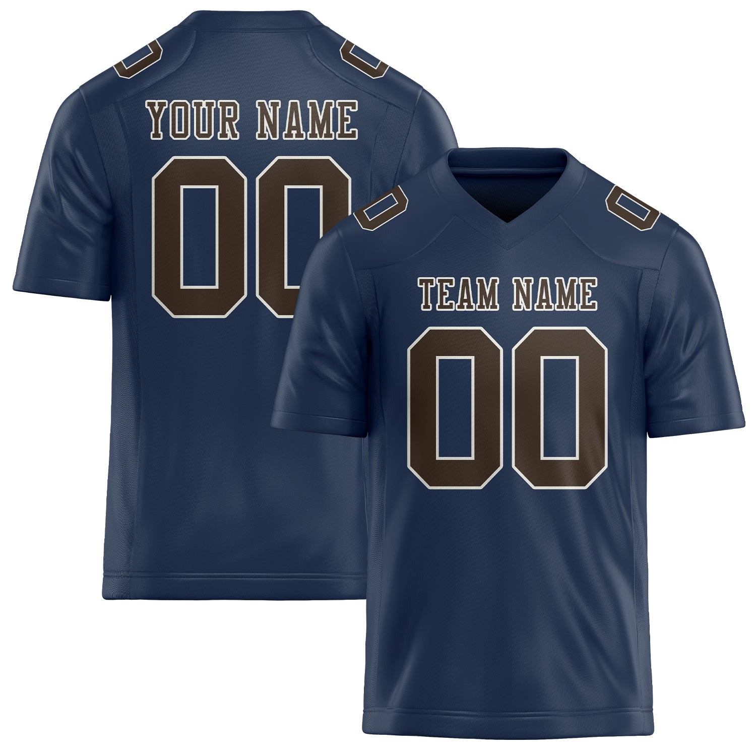 Custom Blue Brown Football Jersey