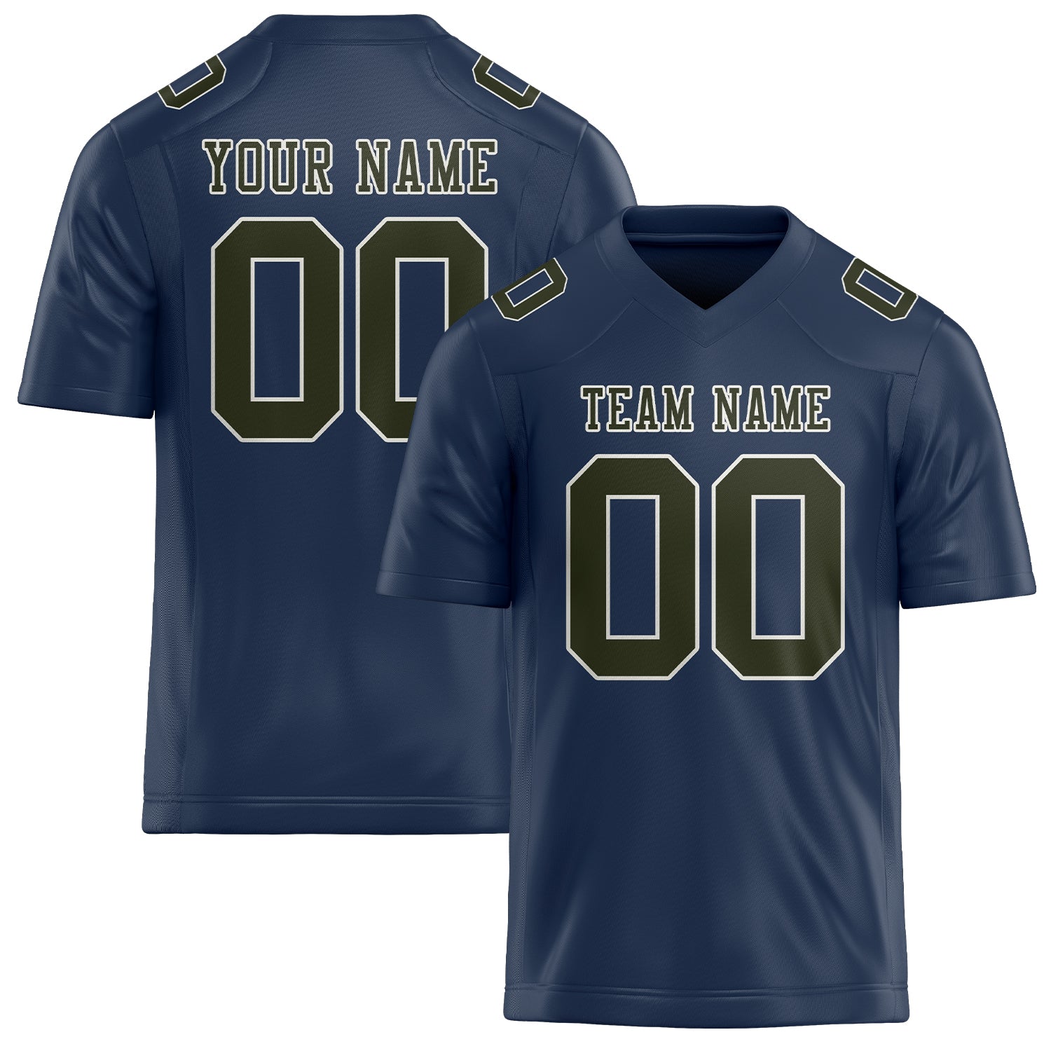 Custom Blue Olive Football Jersey