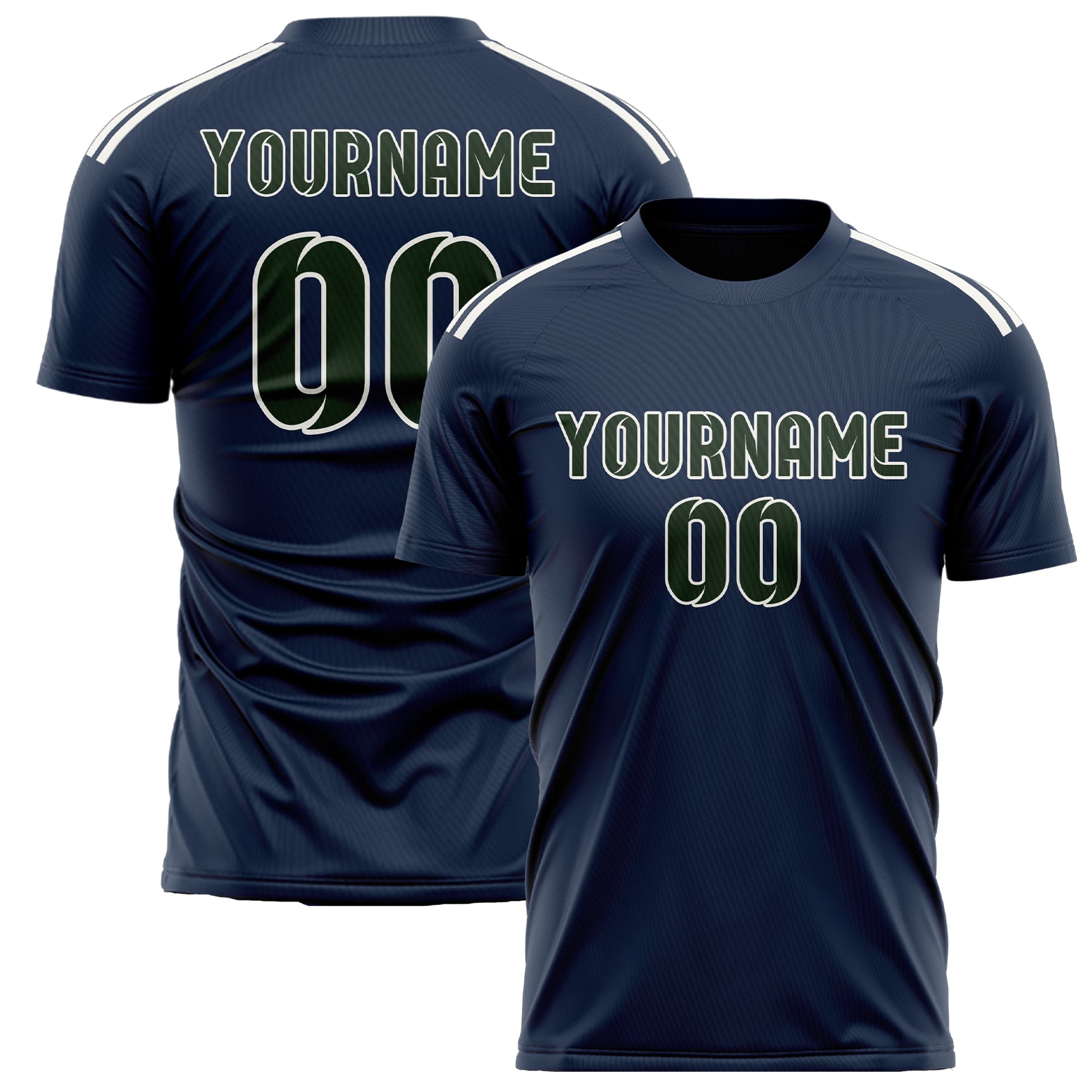 Custom Blue Dark Green Soccer Jersey