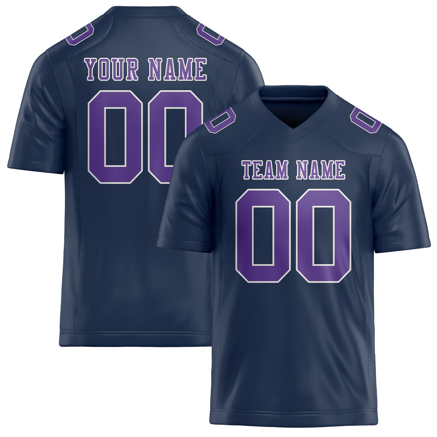 Custom Blue Light Purple Football Jersey