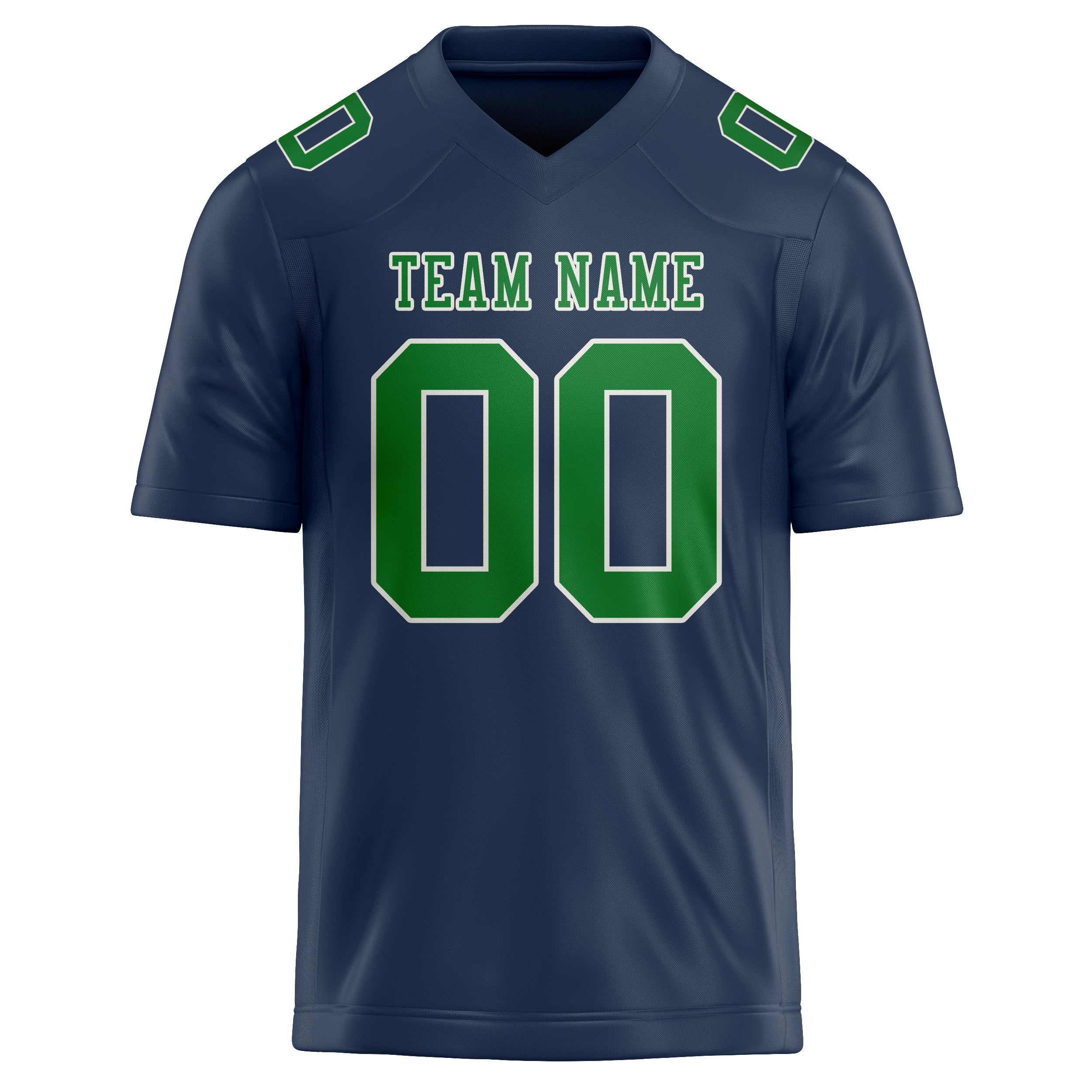 Custom Blue Emerald Green Football Jersey