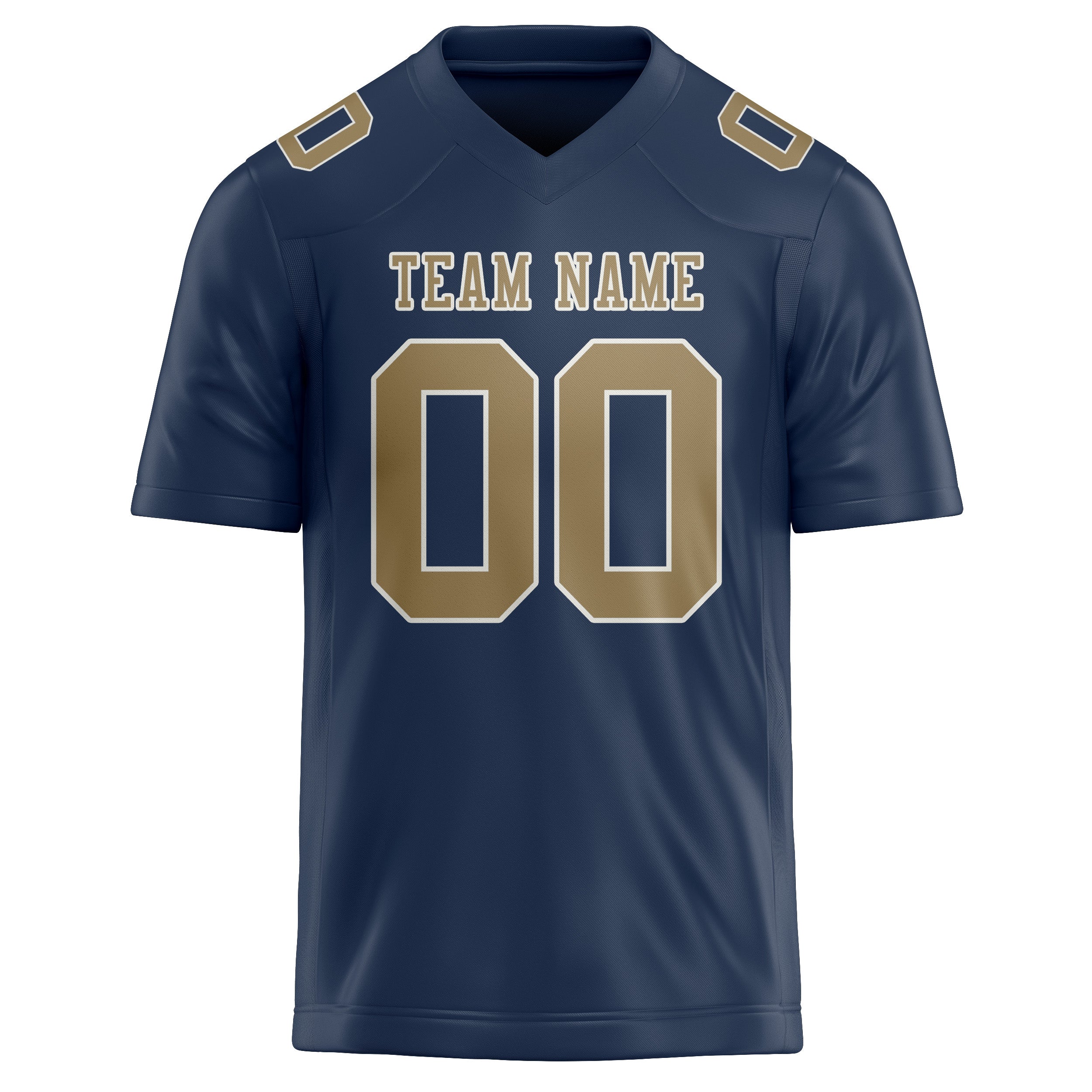 Custom Blue Light Khaki Football Jersey