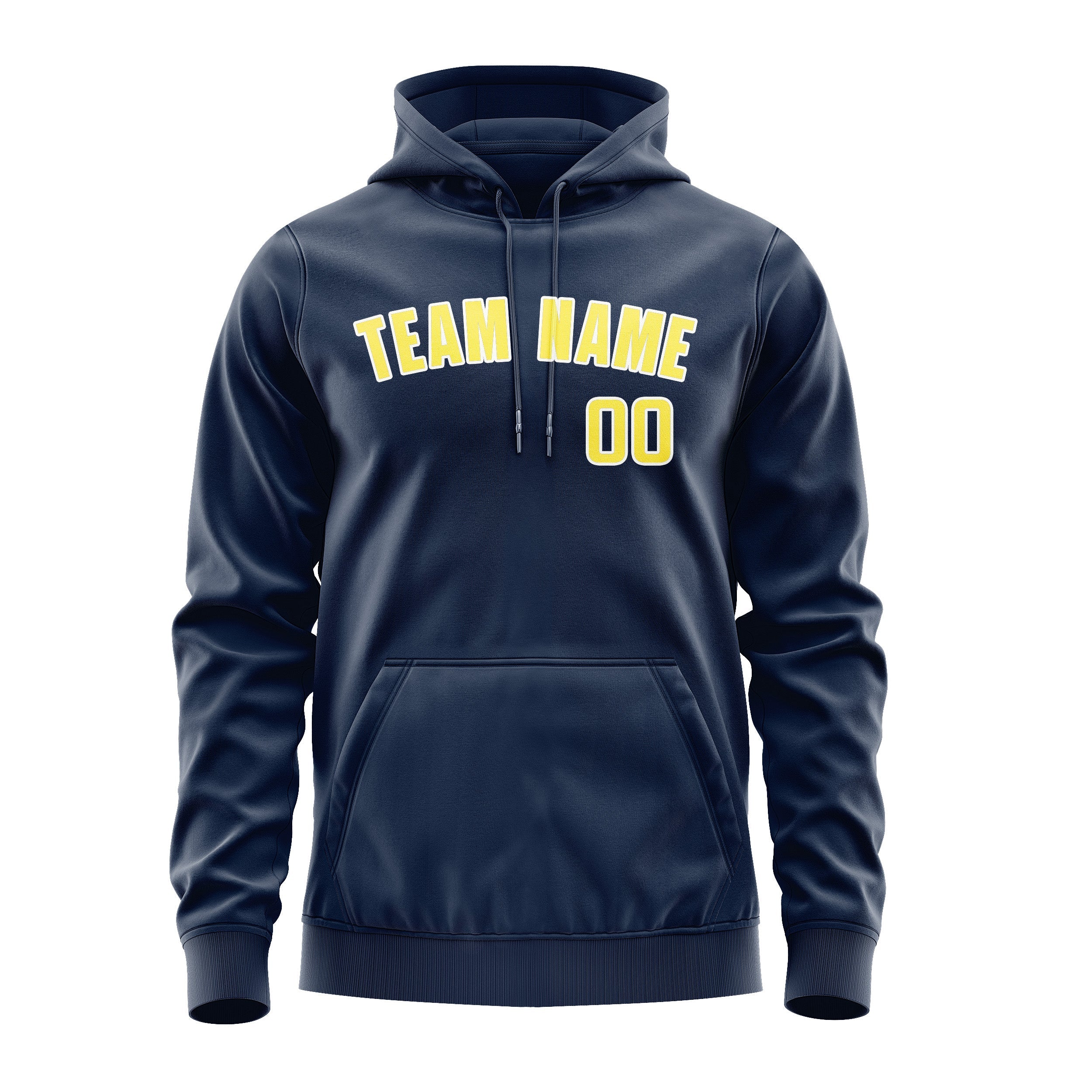 Custom Blue Light Yellow Hoodie