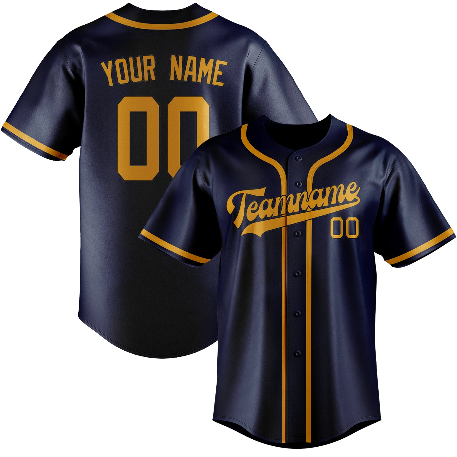 Custom Blue Yellow Baseball Jersey