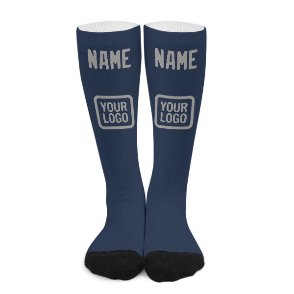 Custom Blue Gray Knee-High Sock