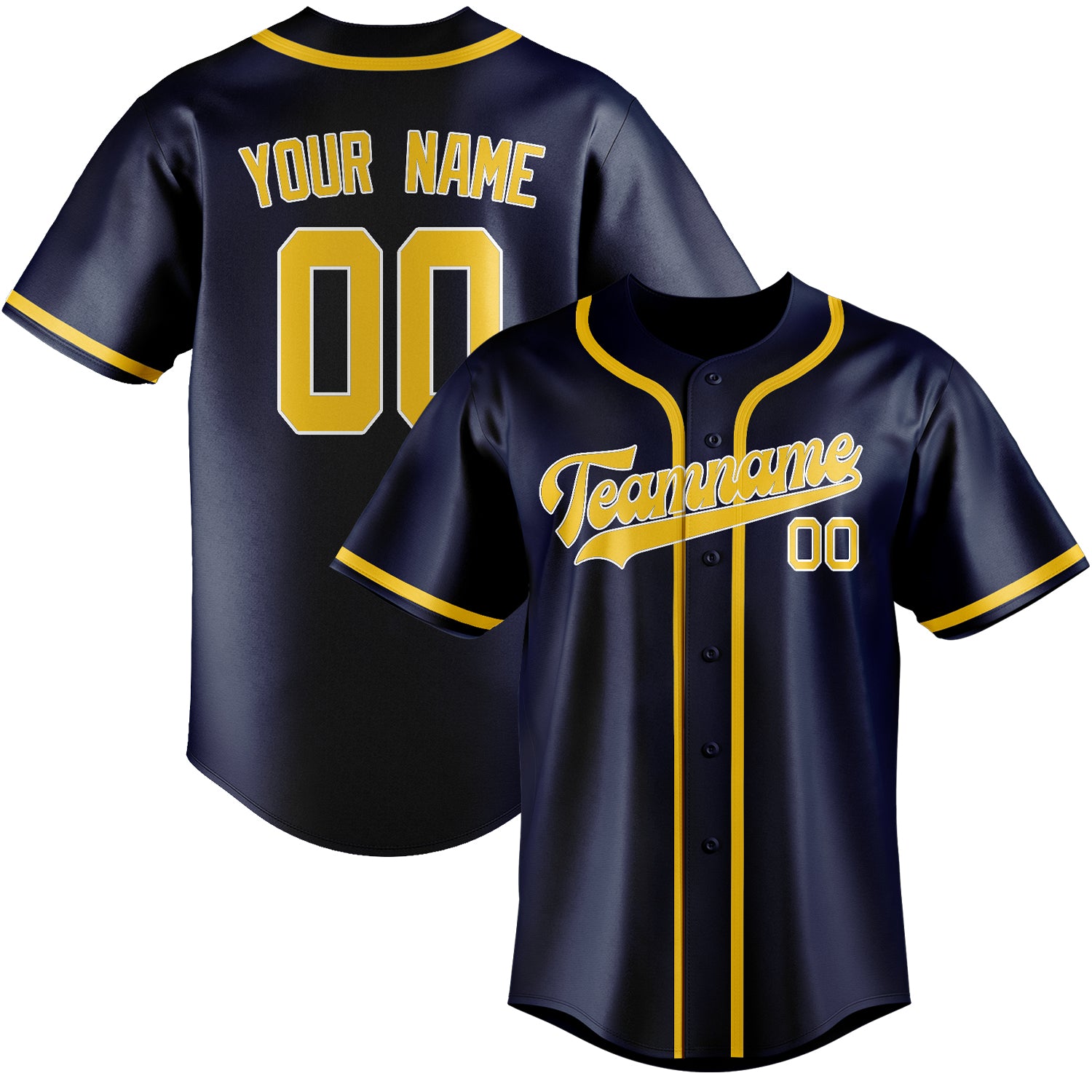 Custom Blue Gold Baseball Jersey