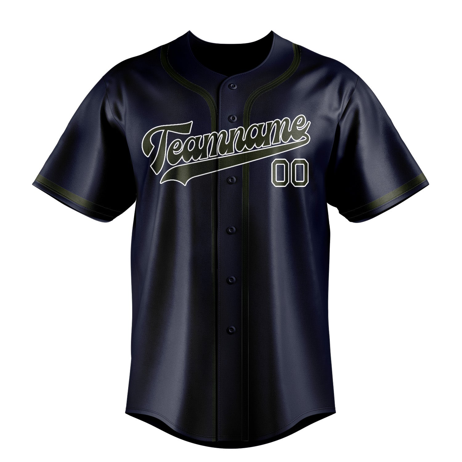 Custom Navy Olive Baseball Jersey