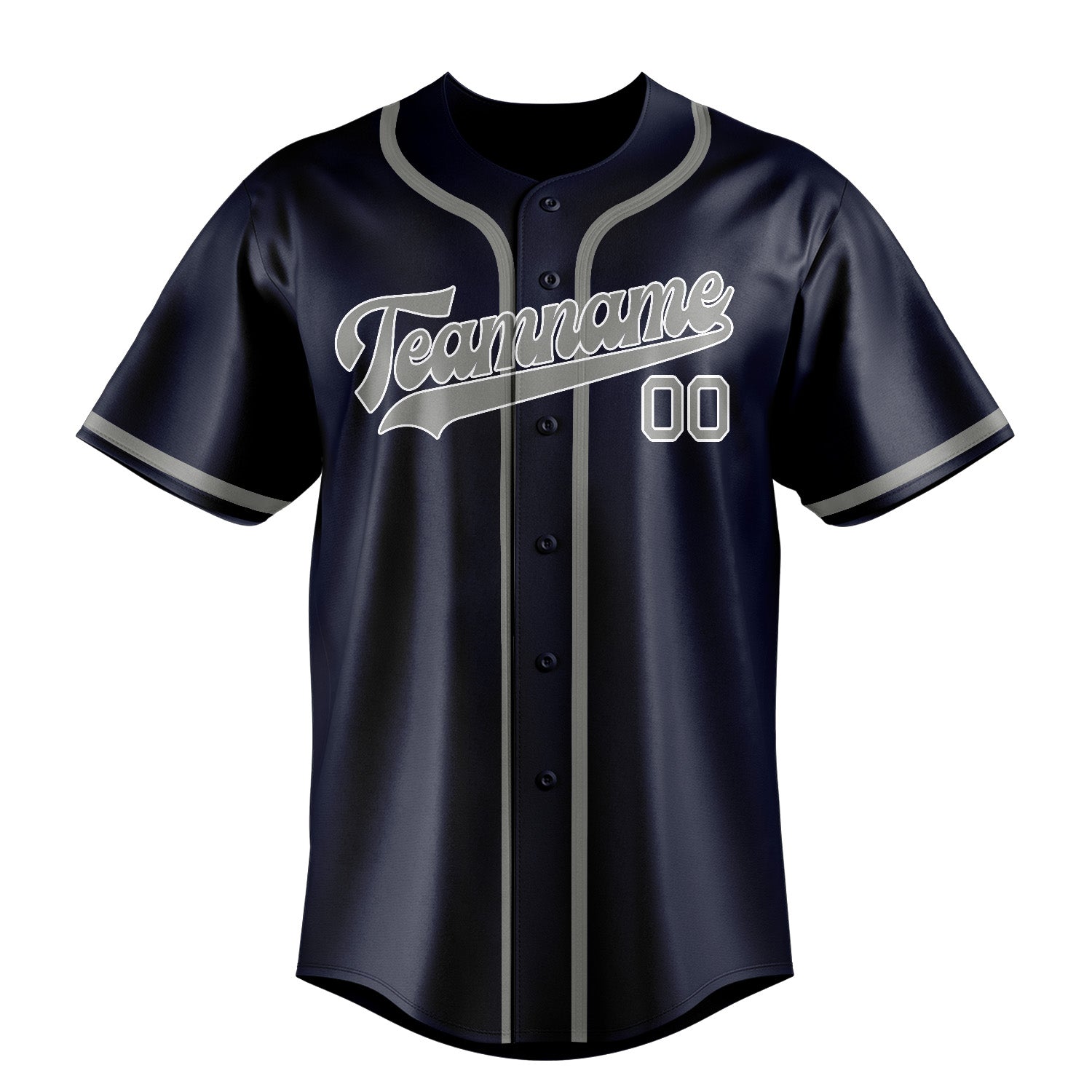 Custom Navy Gray Baseball Jersey