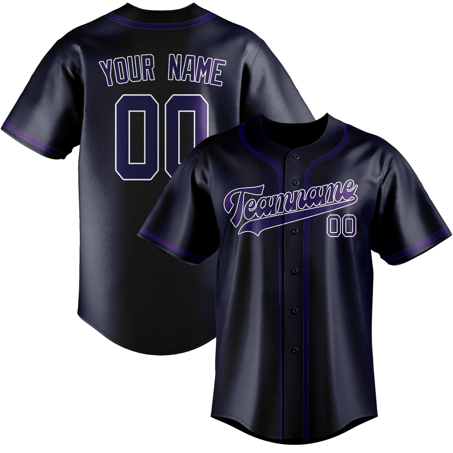 Custom Navy Purple Baseball Jersey