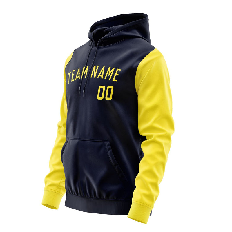 Custom Navy Light Yellow Hoodie 1111262611B31726
