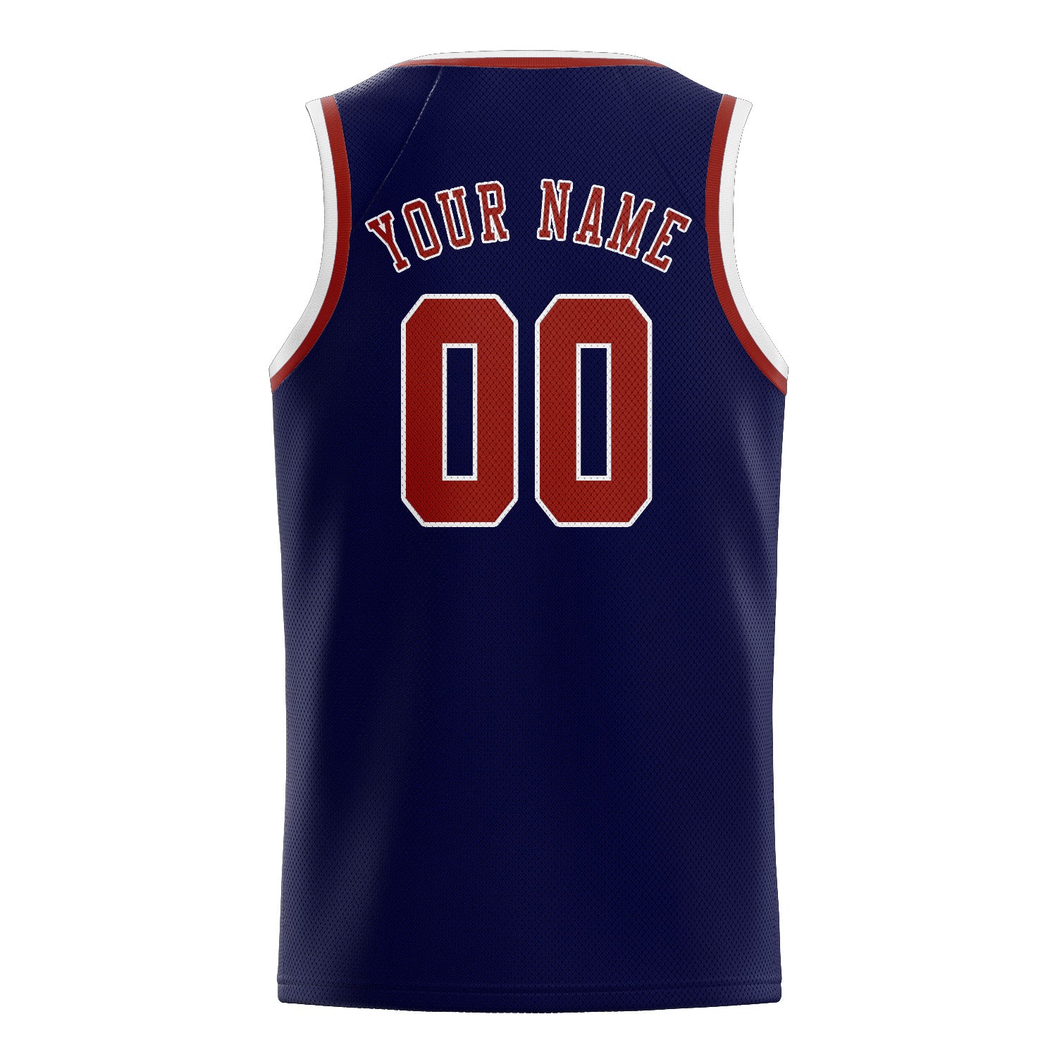 Custom Navy Coral Red Basketball Jersey