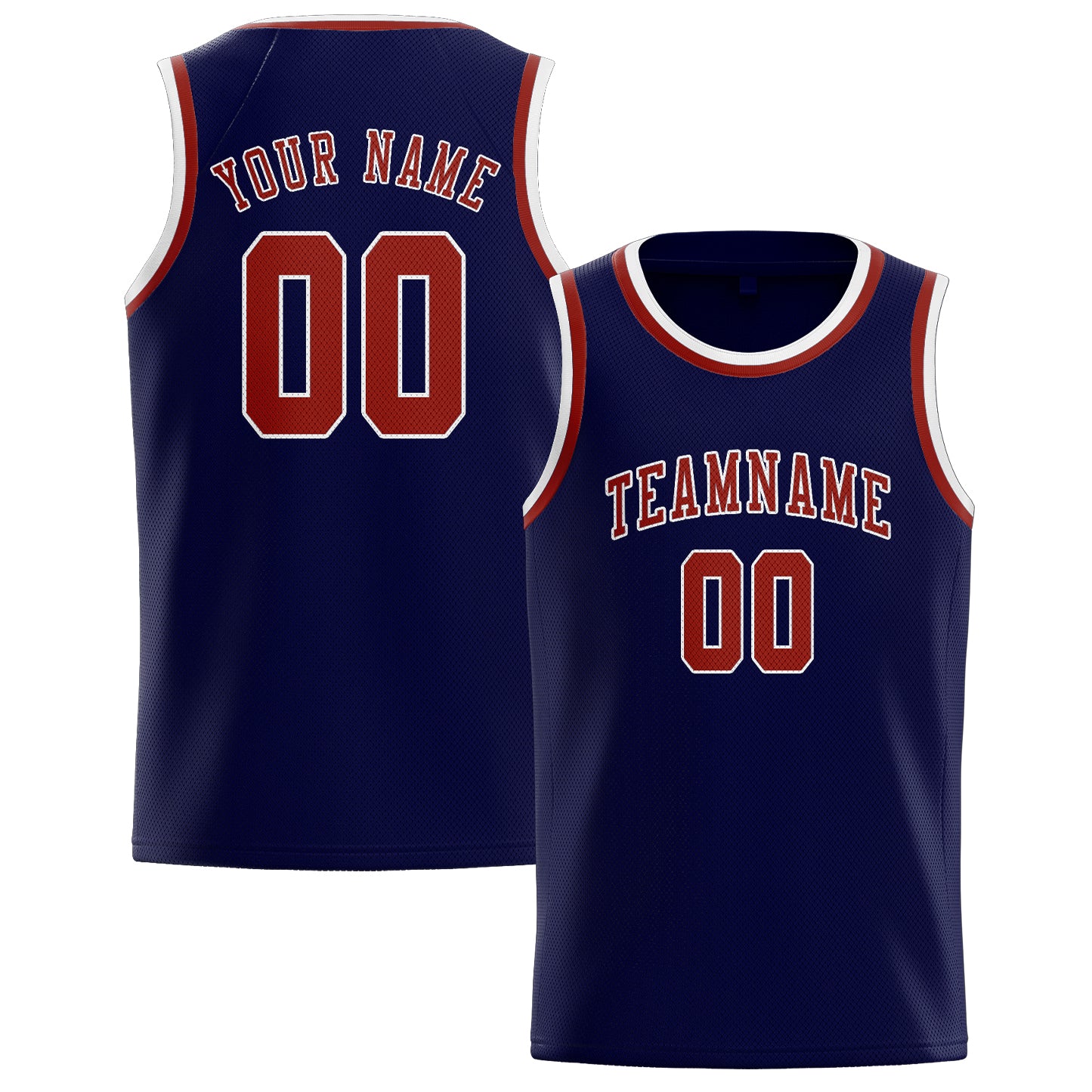 Custom Navy Coral Red Basketball Jersey