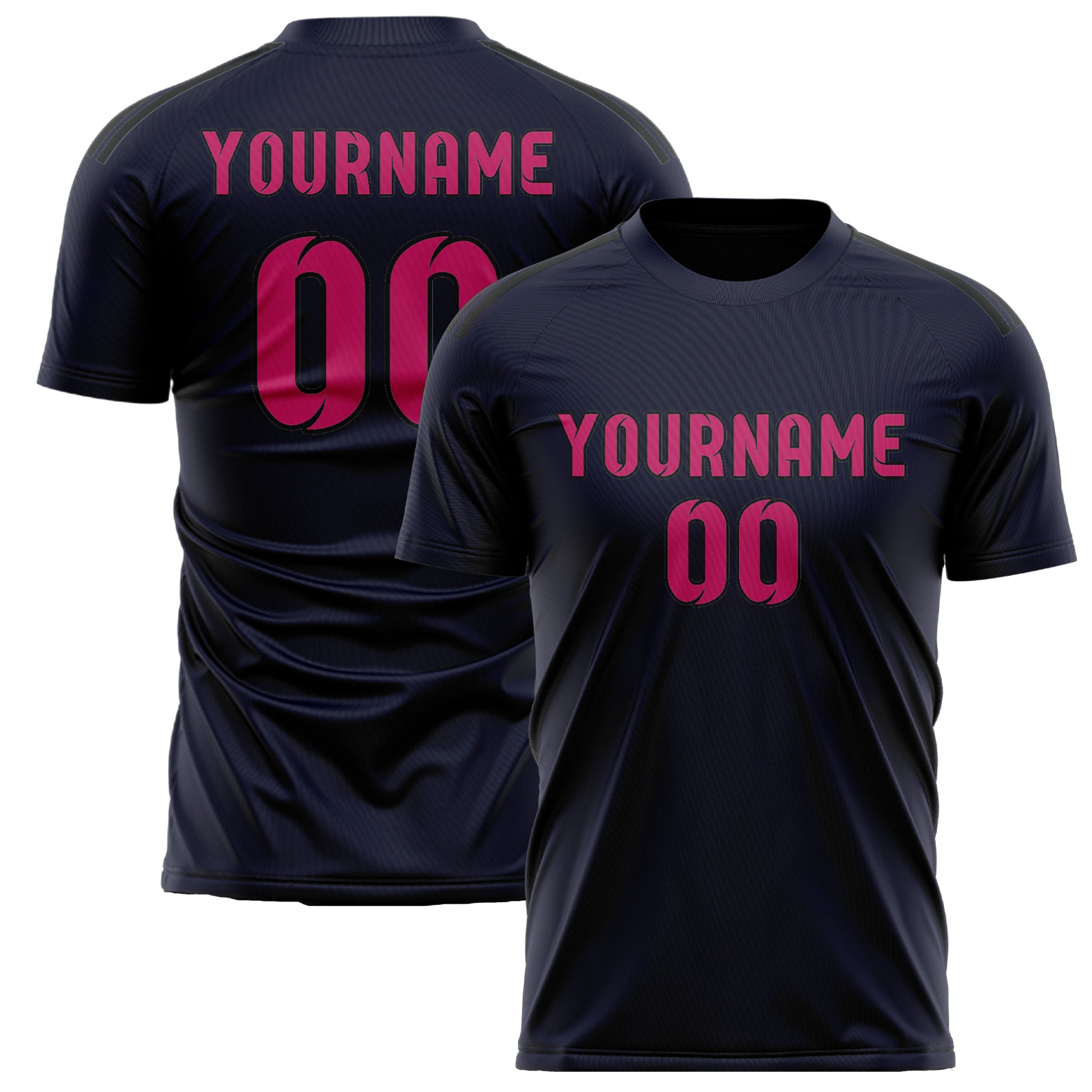 Custom Navy Pink Soccer Jersey