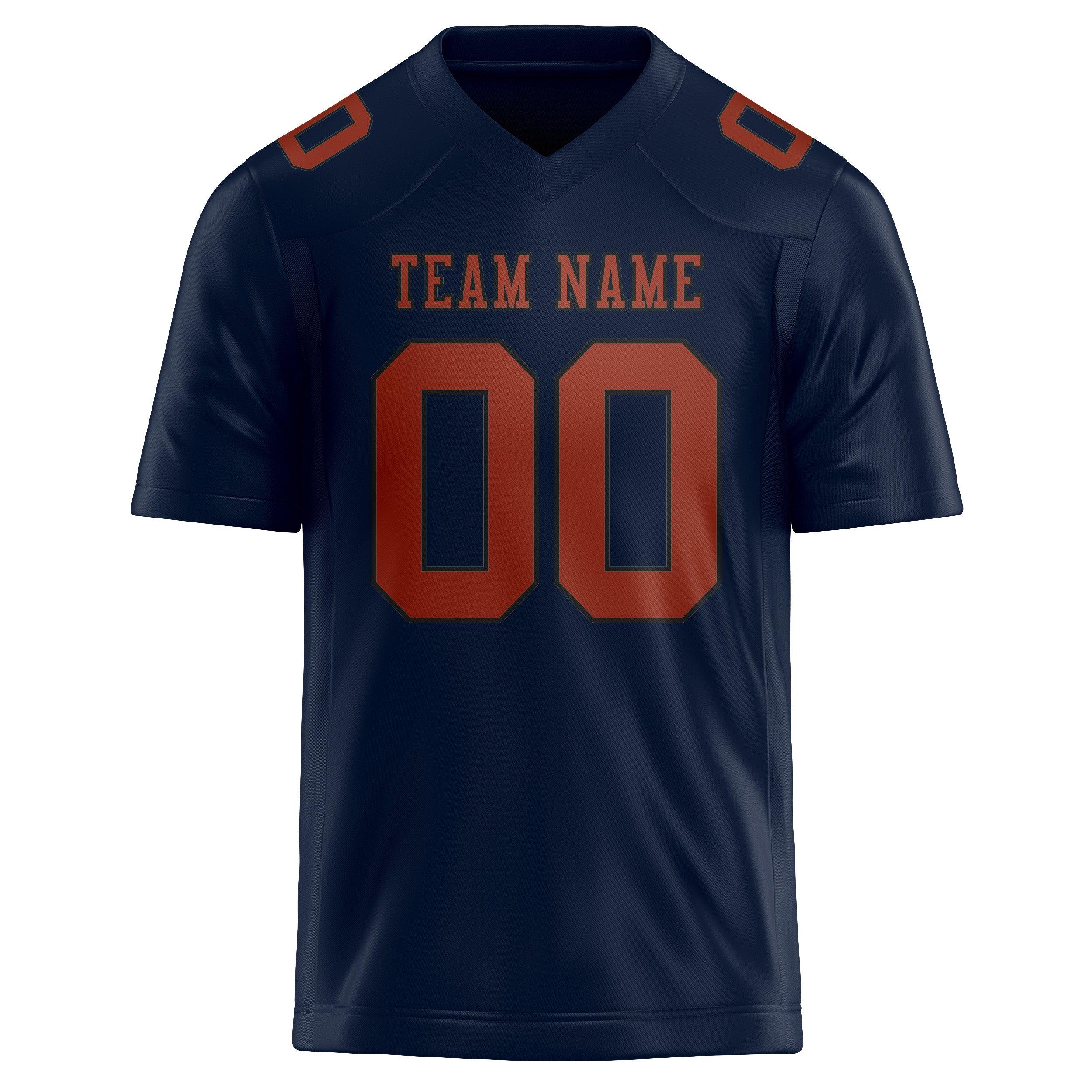 Custom Navy Coral Red Football Jersey