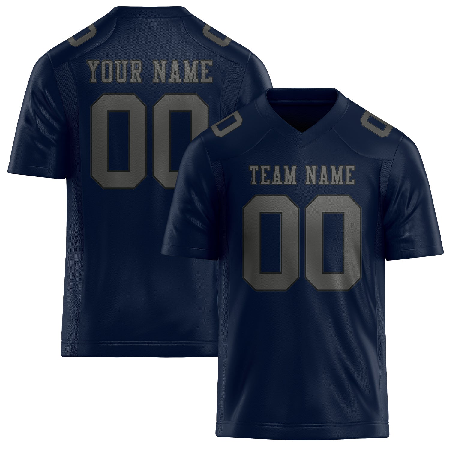 Custom Navy Dark Grey Football Jersey