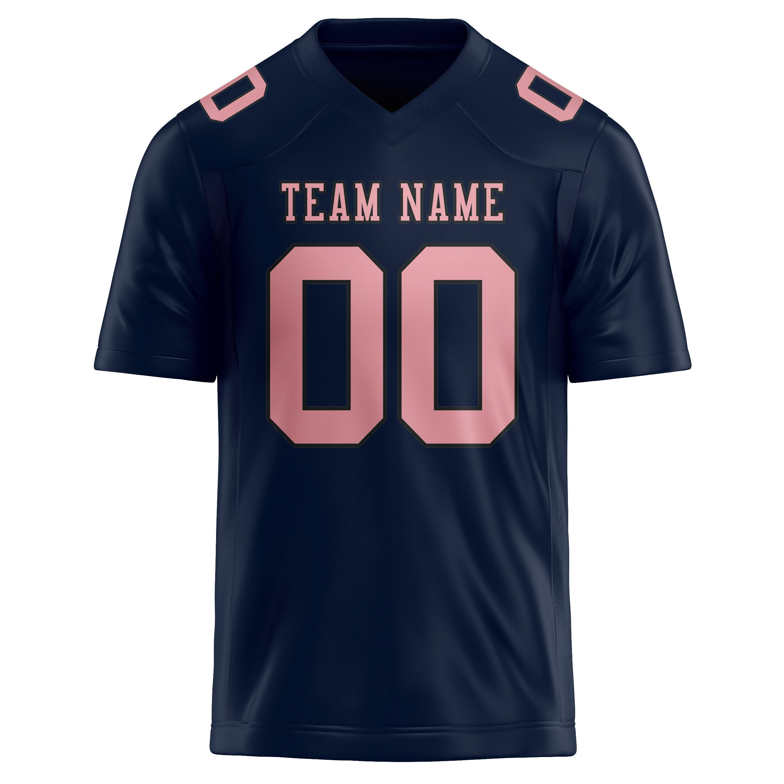 Custom Navy Light Pink Football Jersey