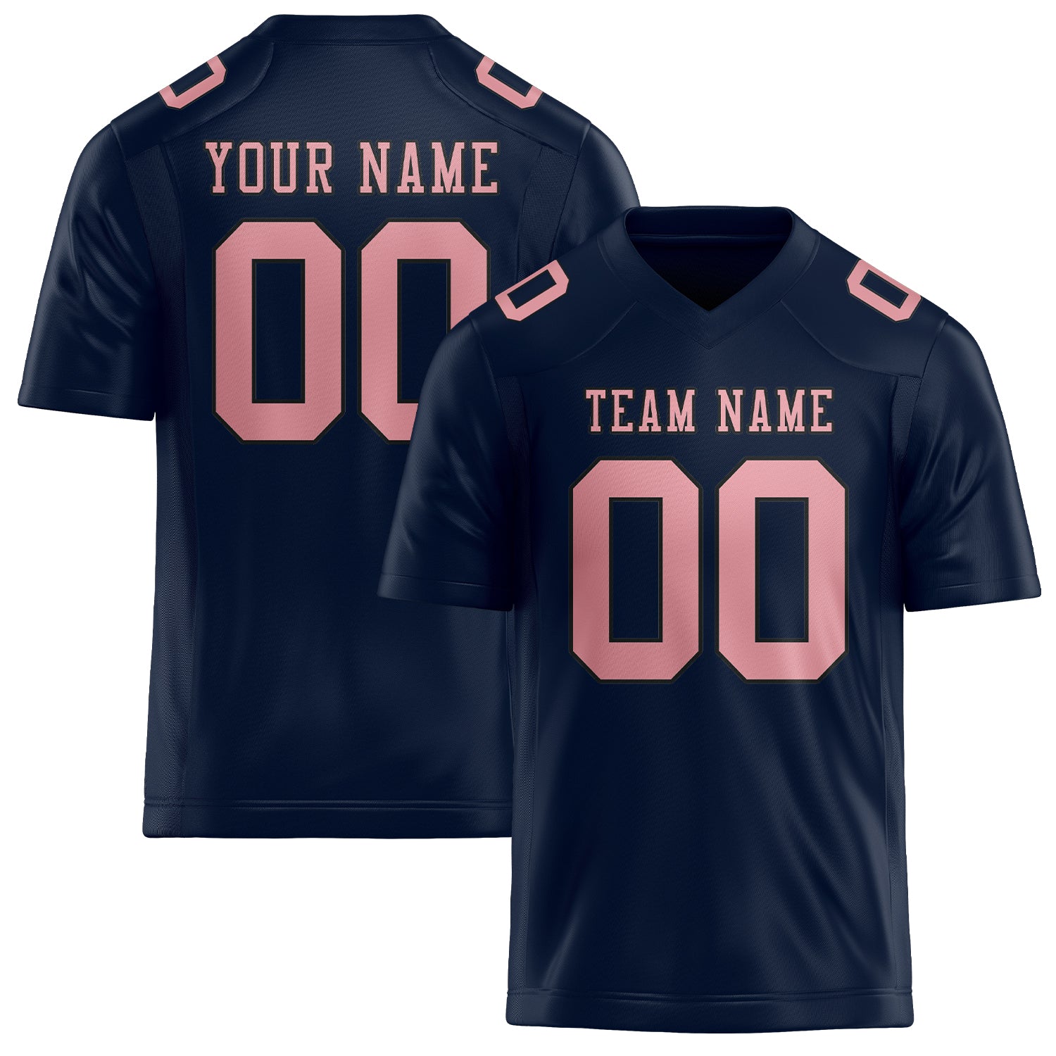 Custom Navy Light Pink Football Jersey