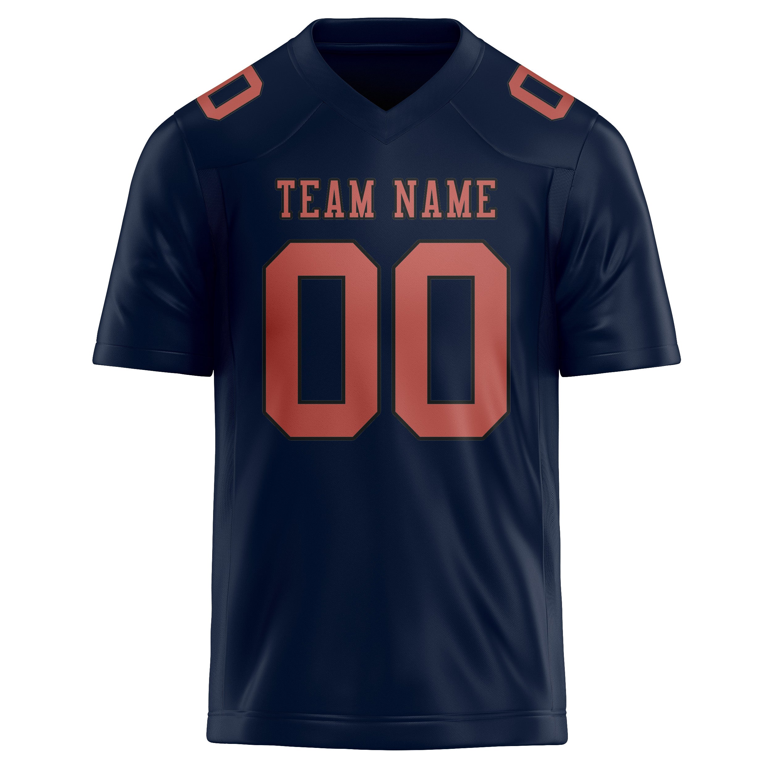 Custom Navy Copper Rose Football Jersey