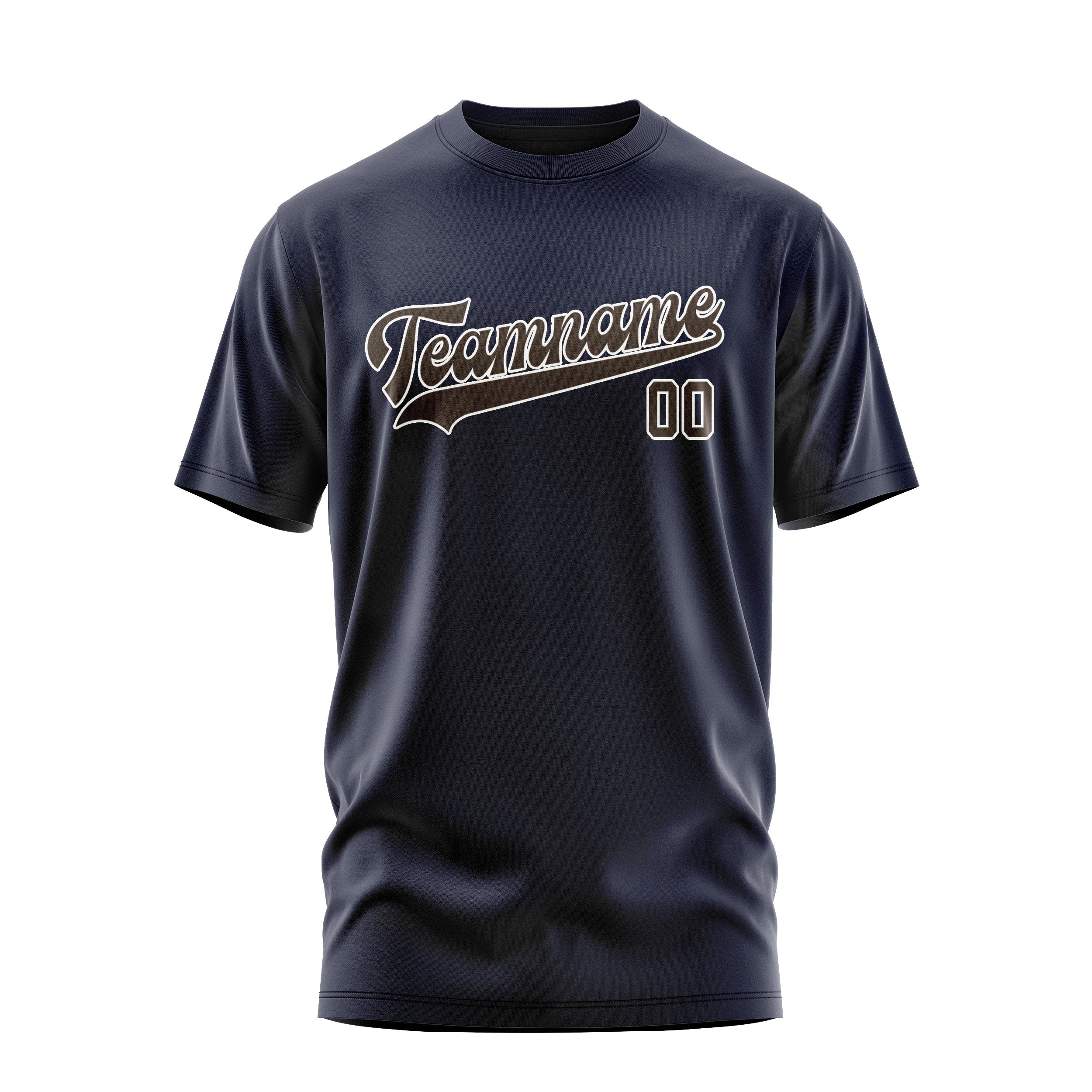 Custom Navy Brown T-Shirt