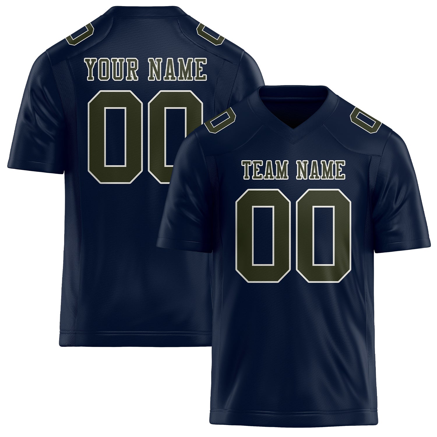 Custom Navy Olive Football Jersey