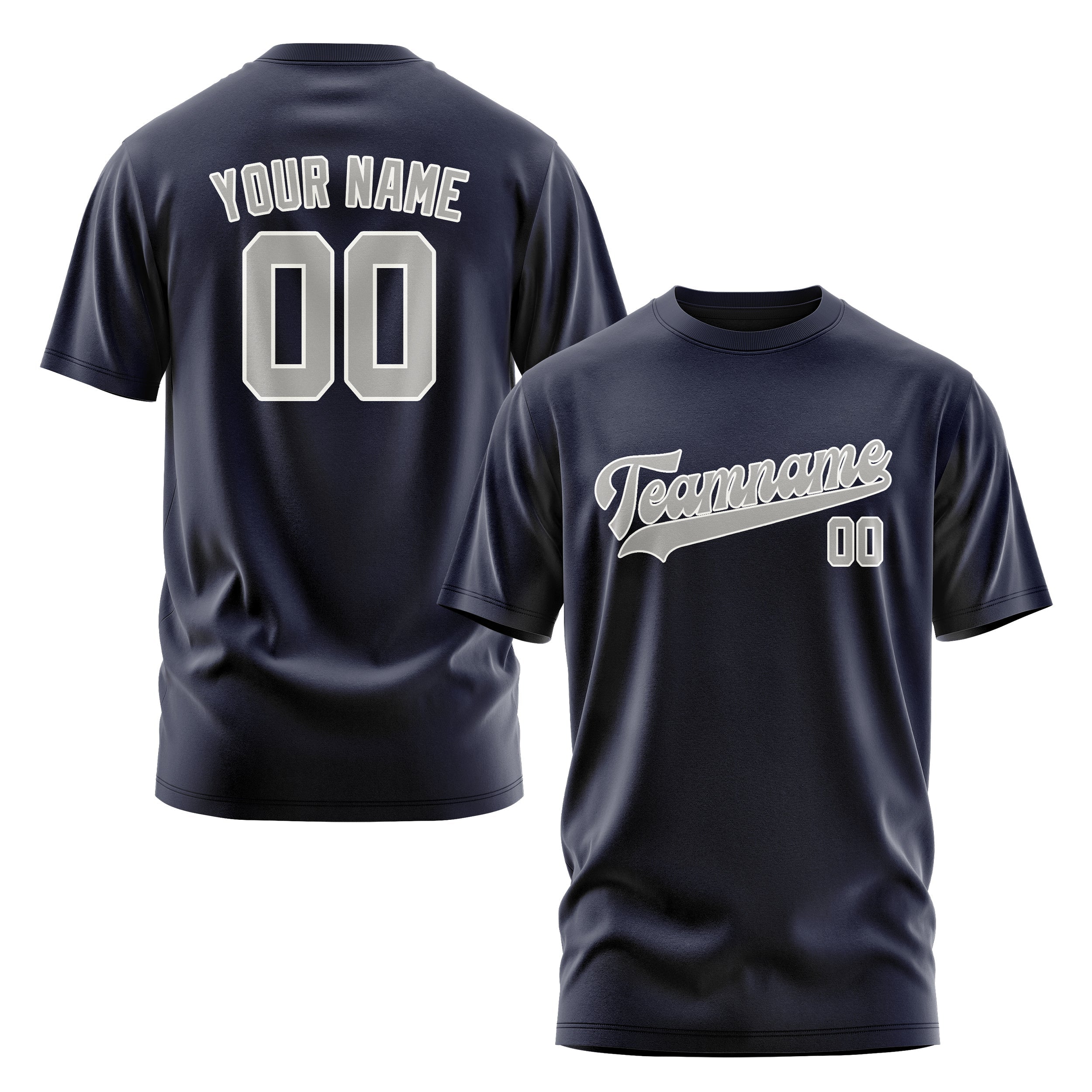 Custom Navy Gray T-Shirt