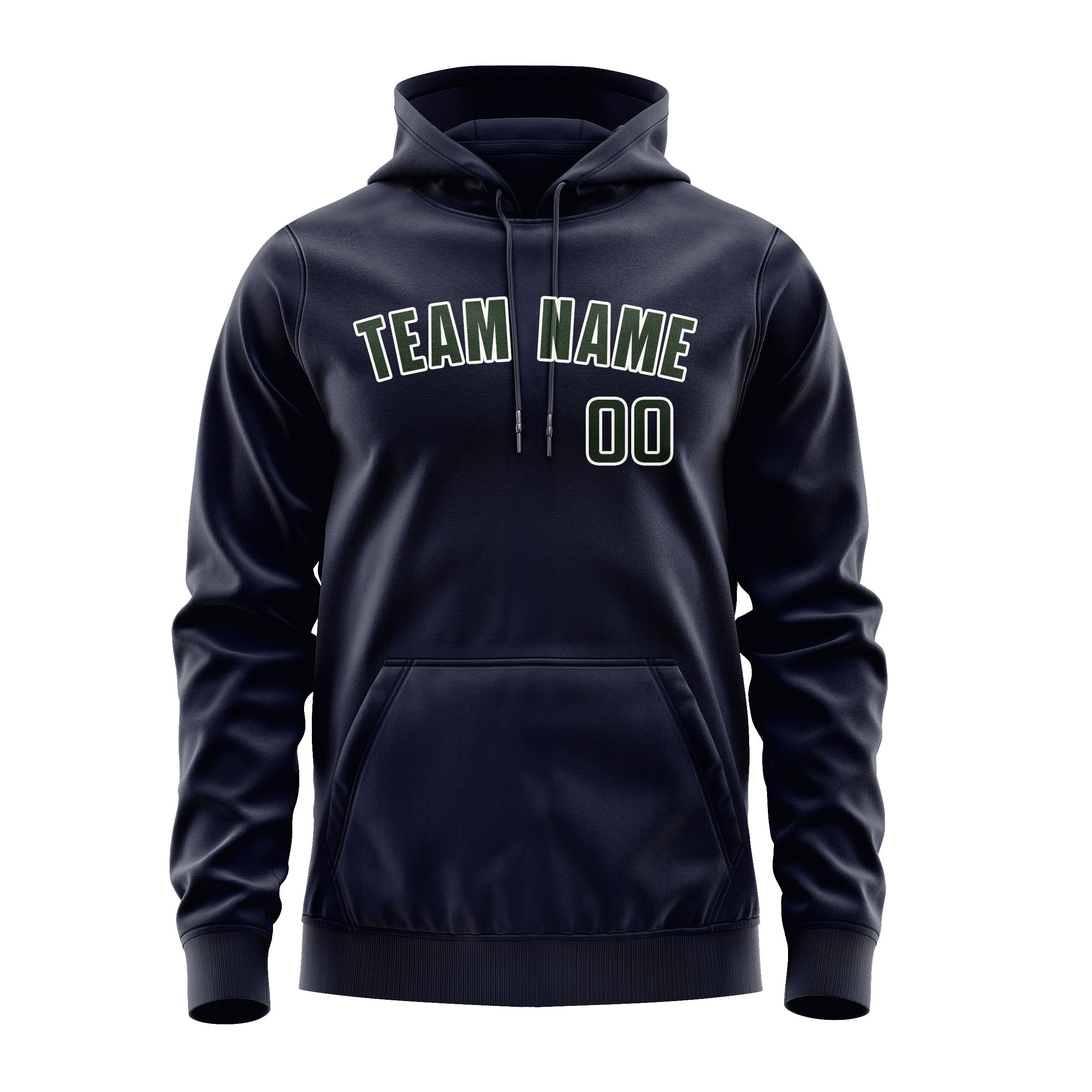Custom Navy Dark Green Hoodie