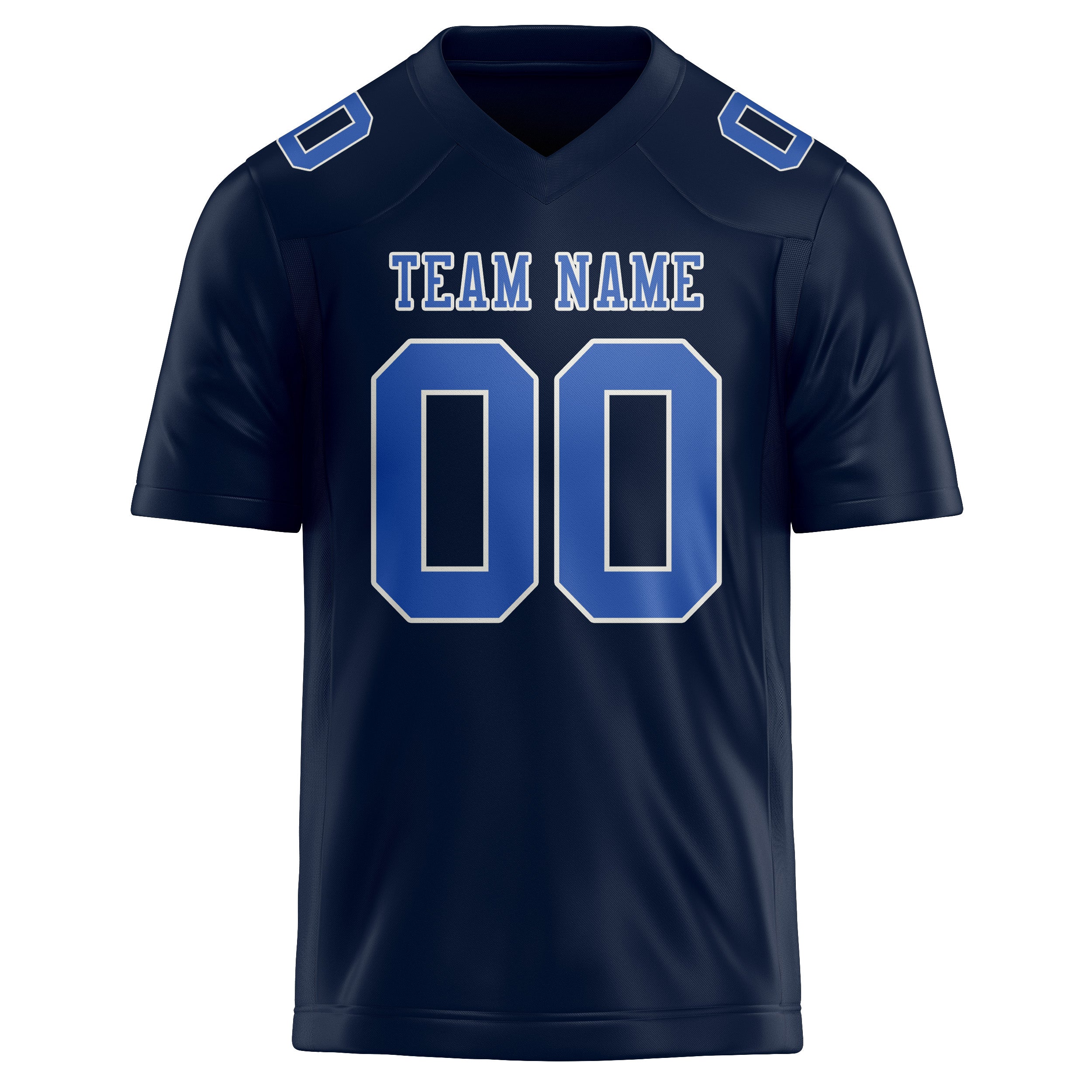 Custom Navy Sky Blue Football Jersey