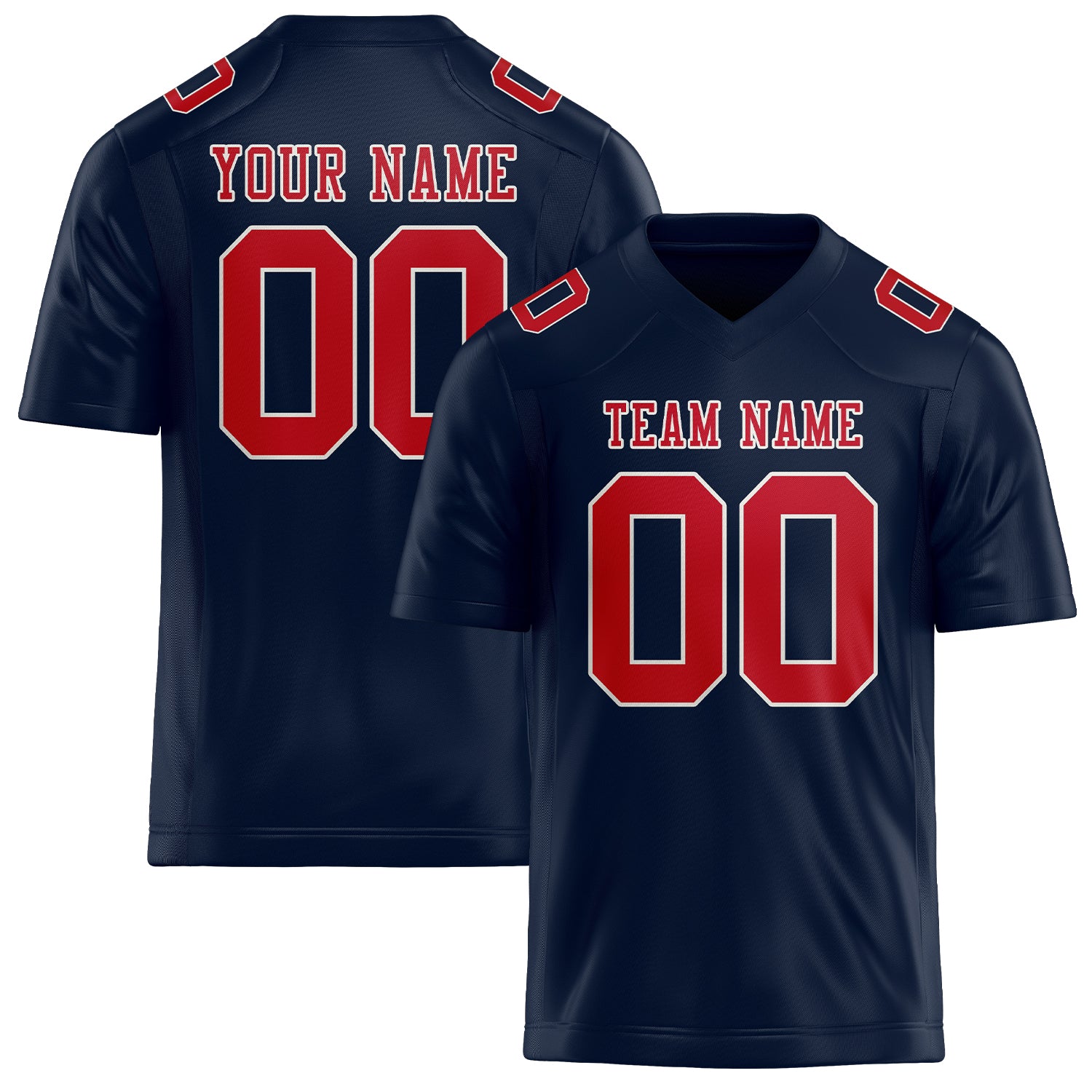 Custom Navy Red Football Jersey