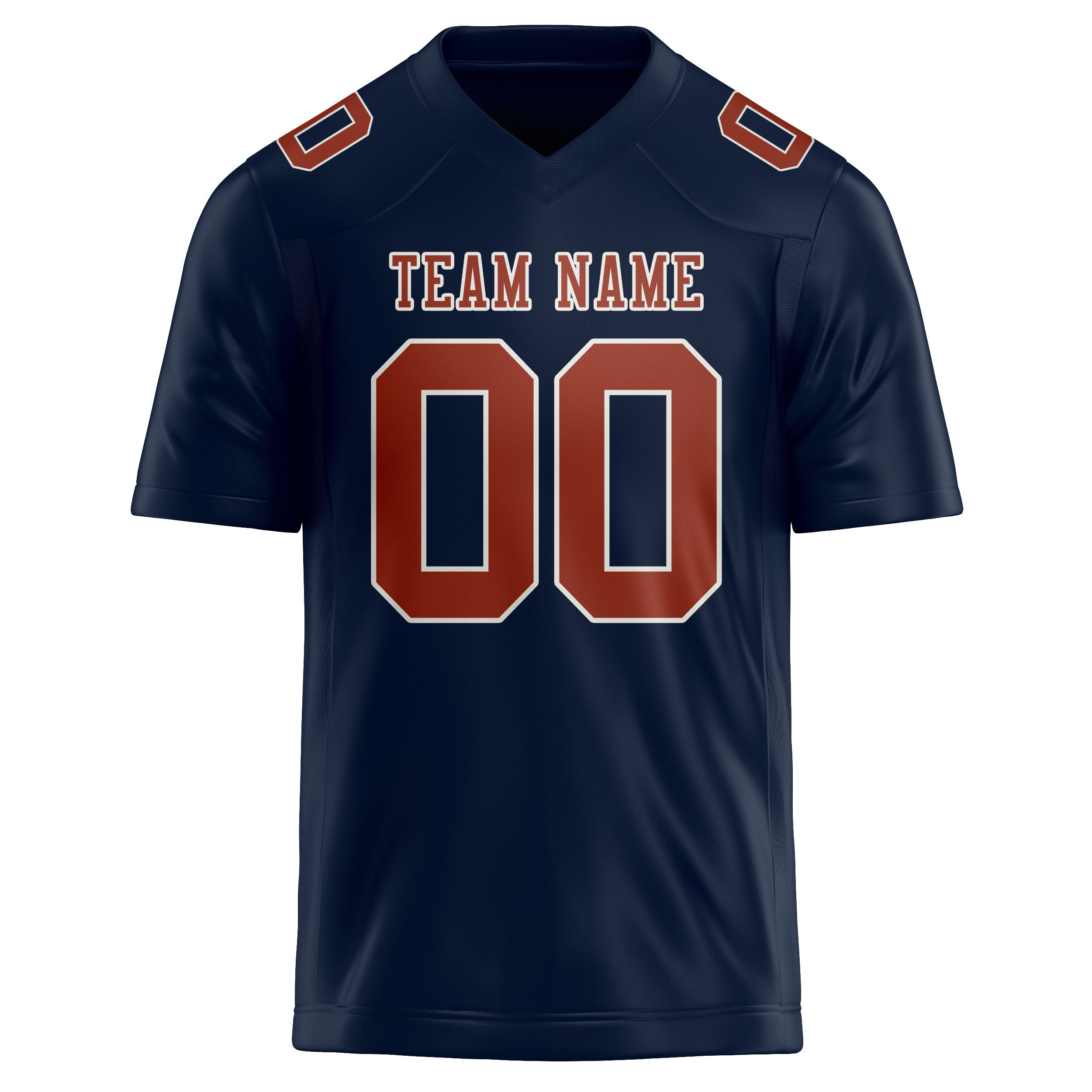 Custom Navy Coral Red Football Jersey