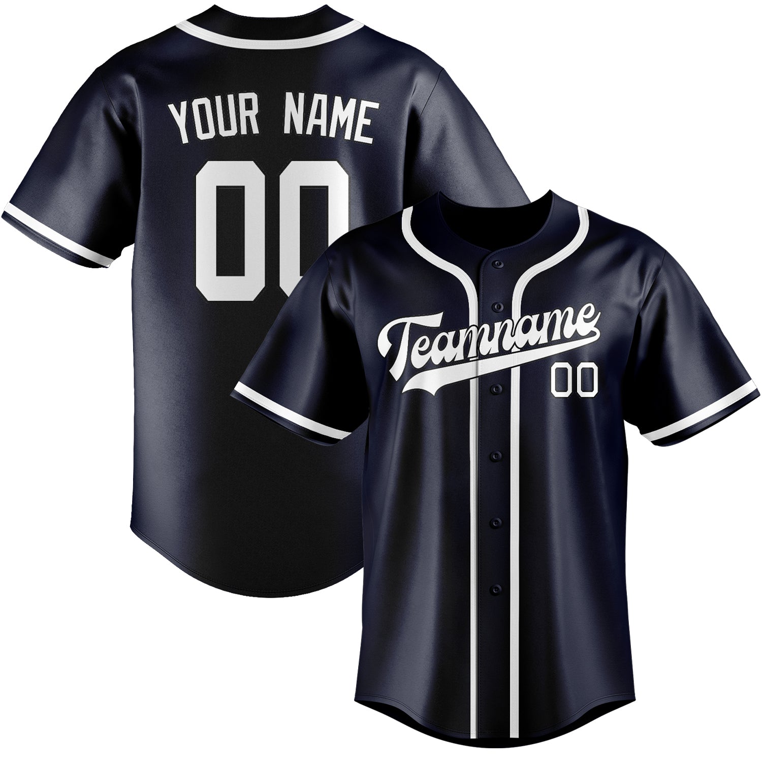 Custom Navy White Baseball Jersey