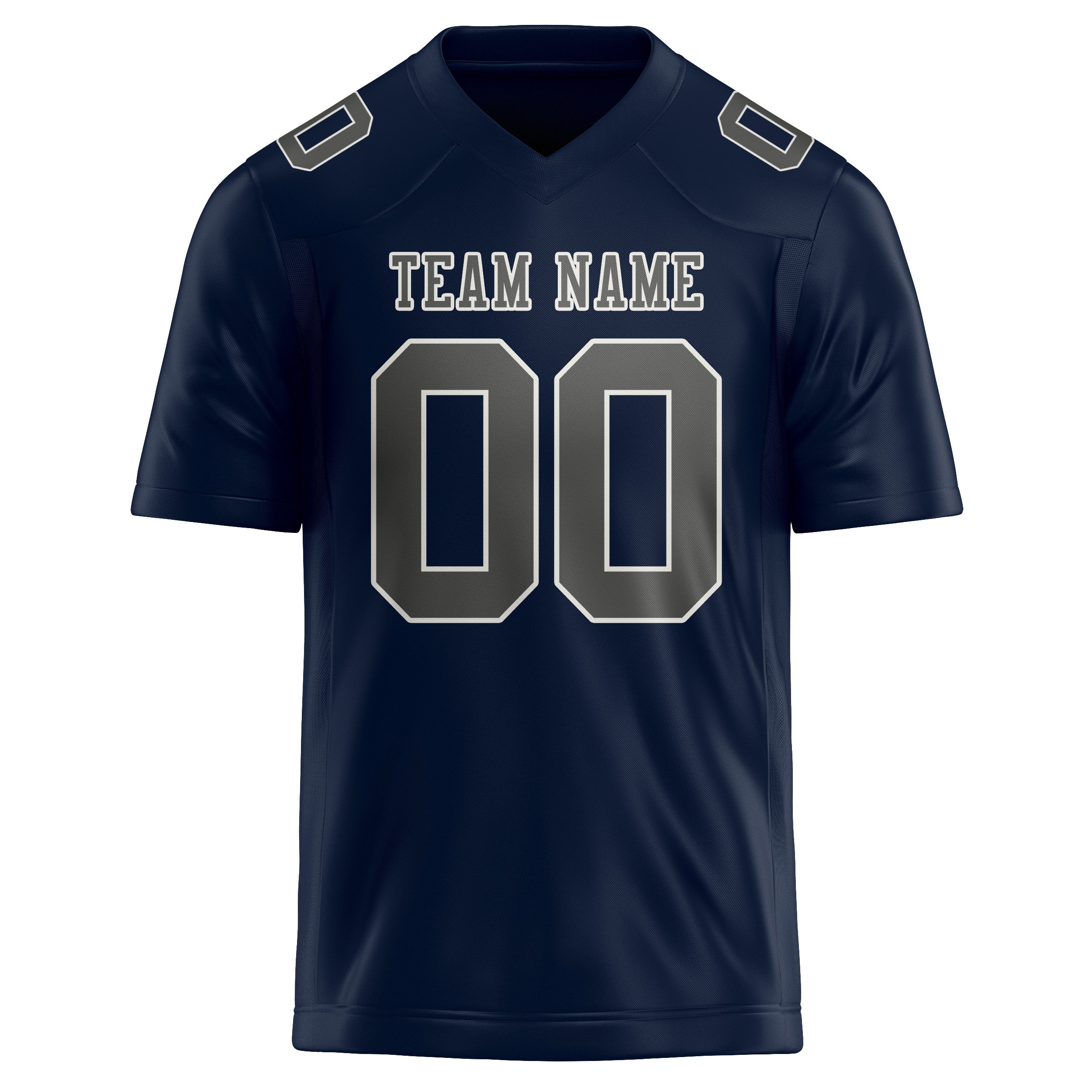 Custom Navy Dark Grey Football Jersey