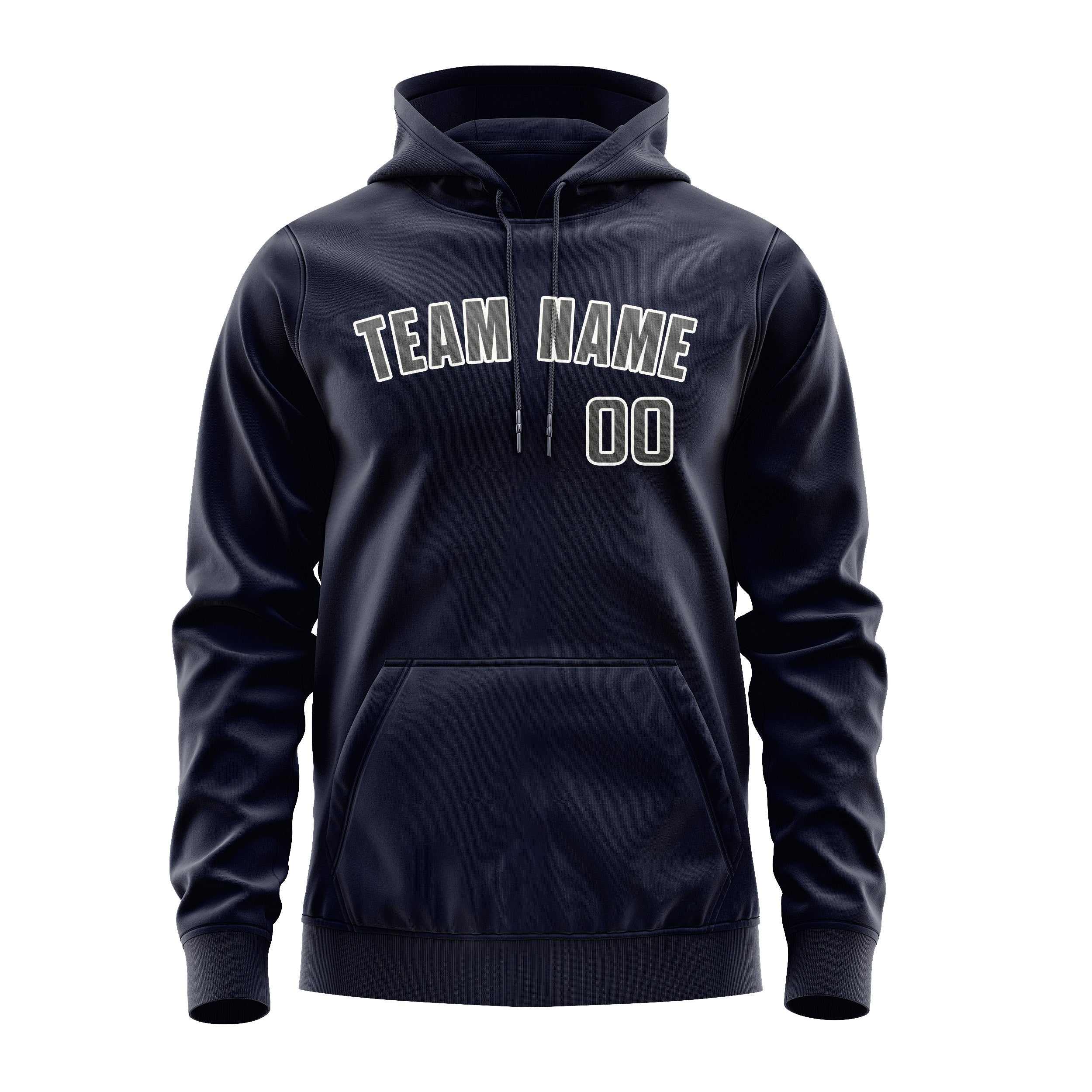 Custom Navy Dark Grey Hoodie