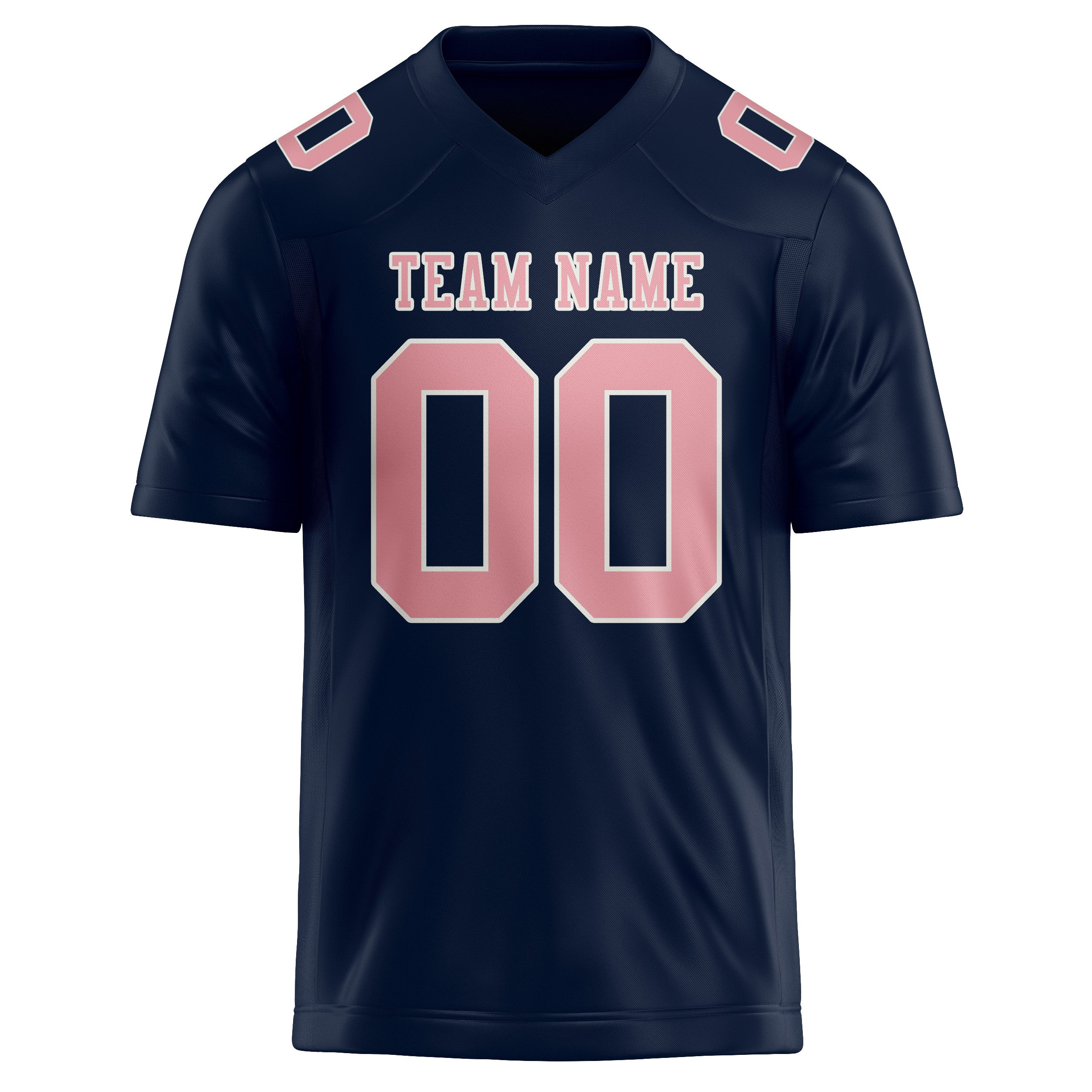 Custom Navy Light Pink Football Jersey